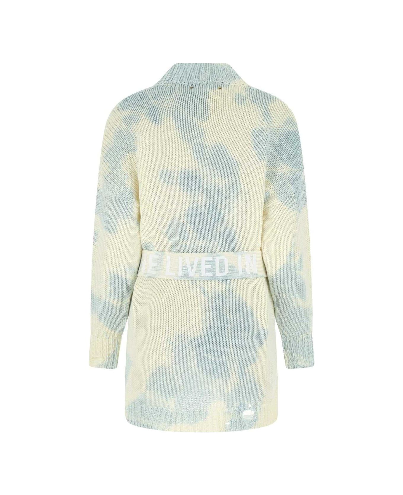 Golden Goose Tie-dyed Knitted Cardigan - WHITE