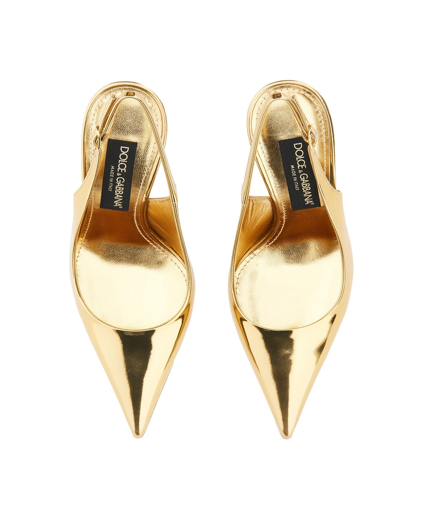 Dolce & Gabbana Leather Sling Back - Golden