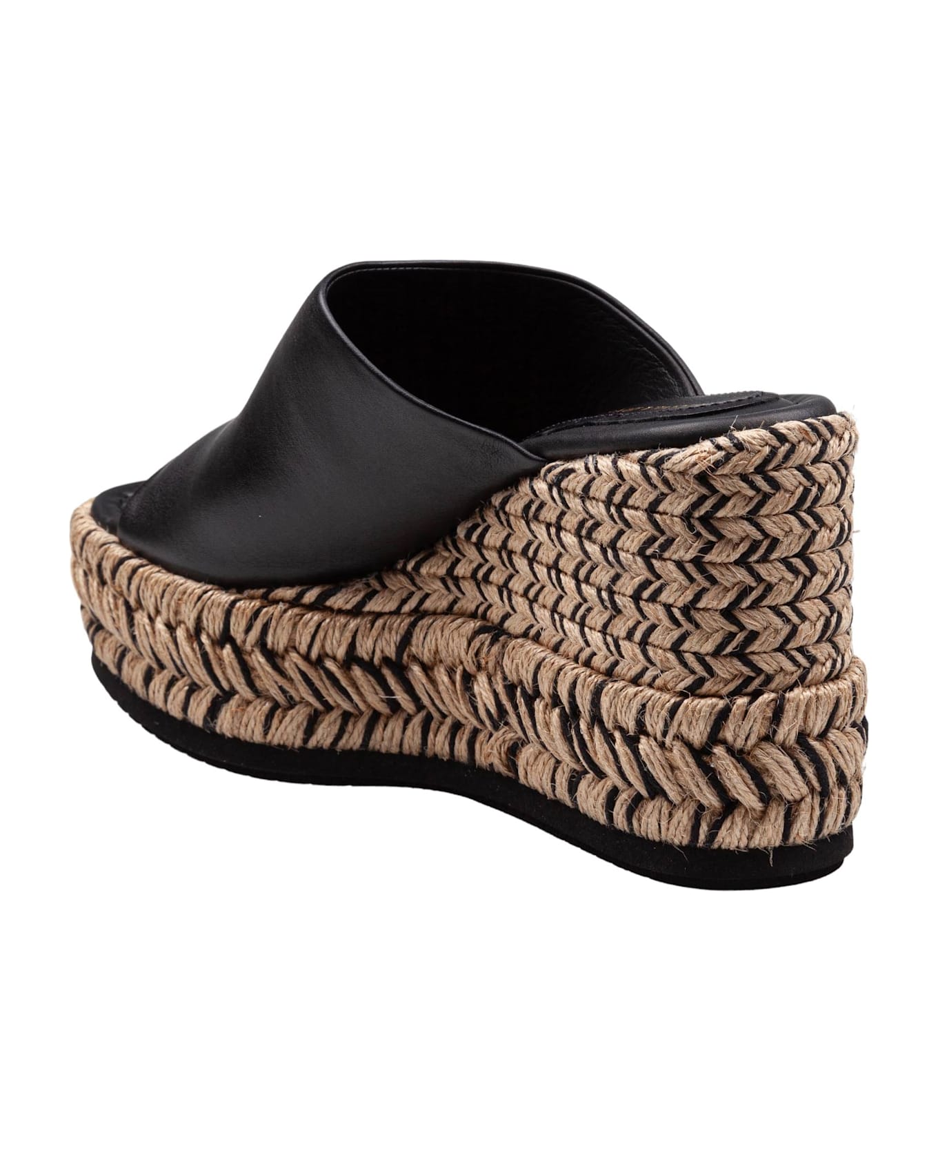 Paloma Barceló Paloma Alide Sandal In Leather With Rope Wedge - Black