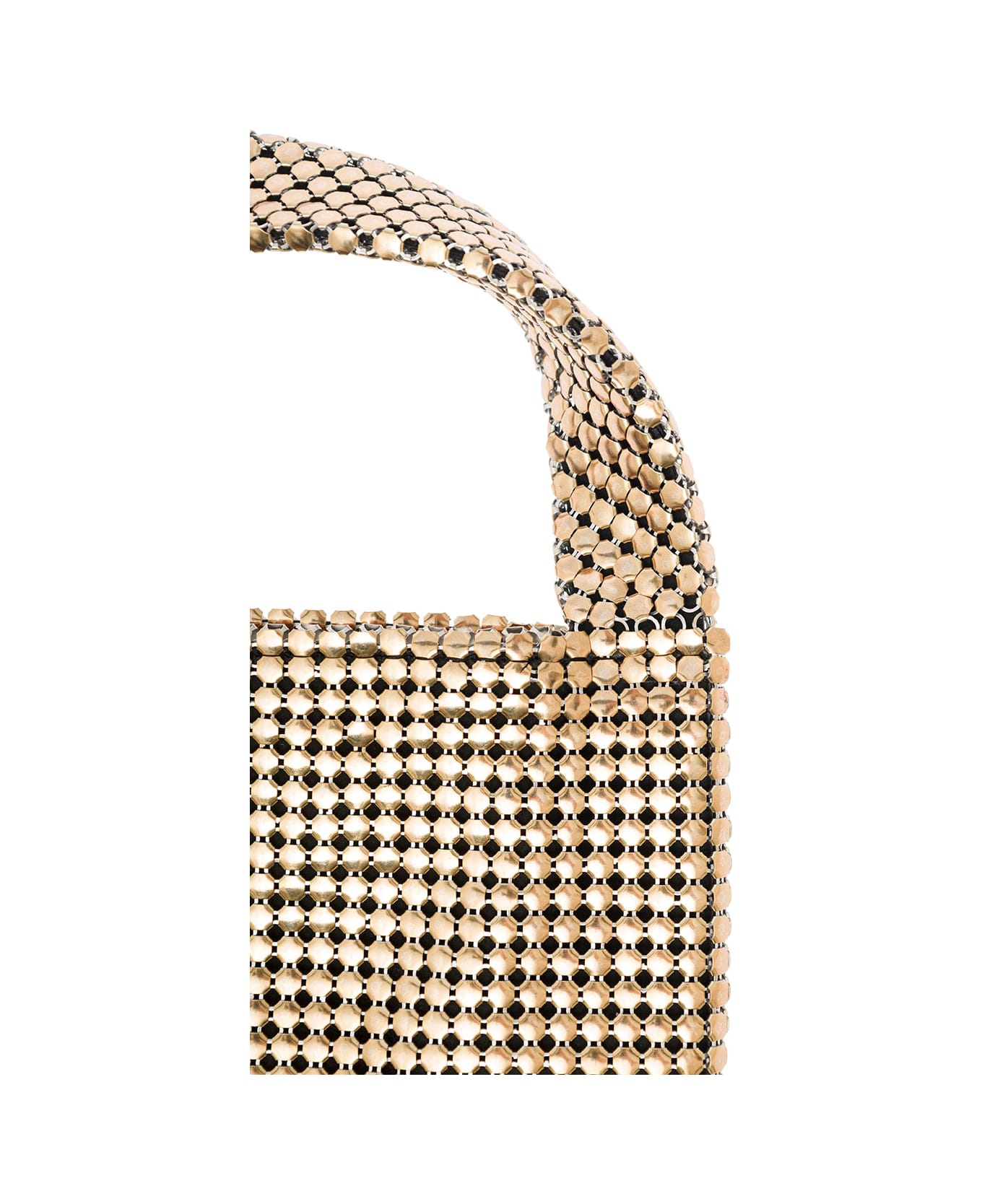 Paco Rabanne 'pixel' Gold-tone Tote Bag In Metallic Mesh Woman - Metallic