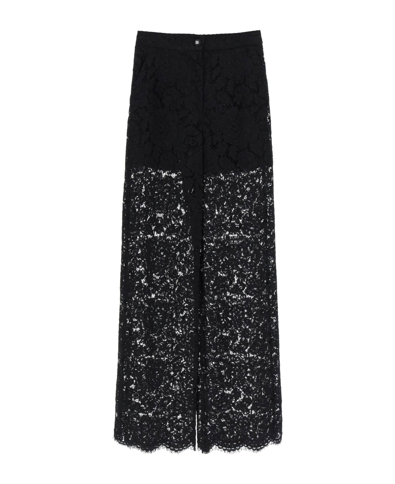 Dolce & Gabbana Stretch Lace Pants - Black