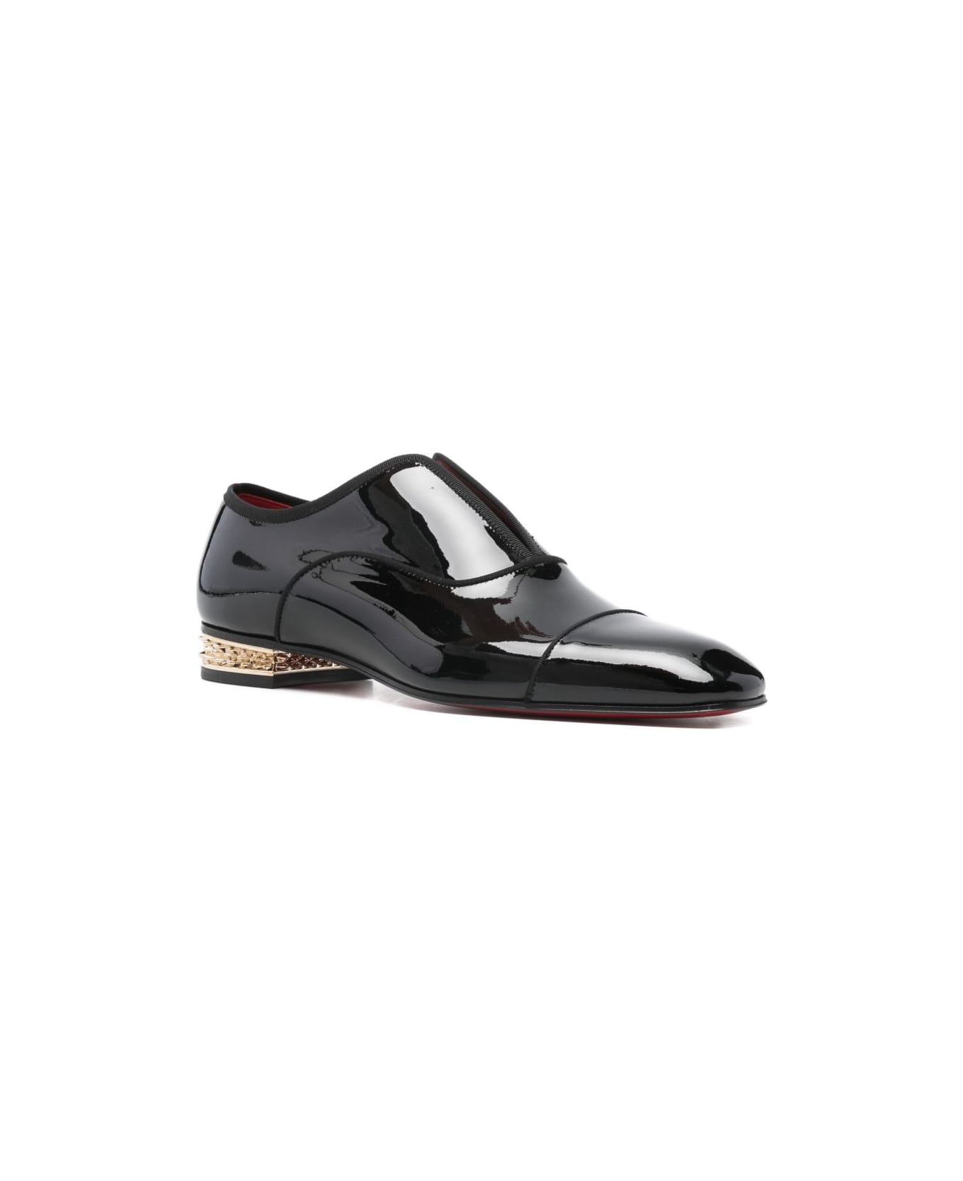 Christian Louboutin Alphamale Rocks Patent Leather Oxfords - Black