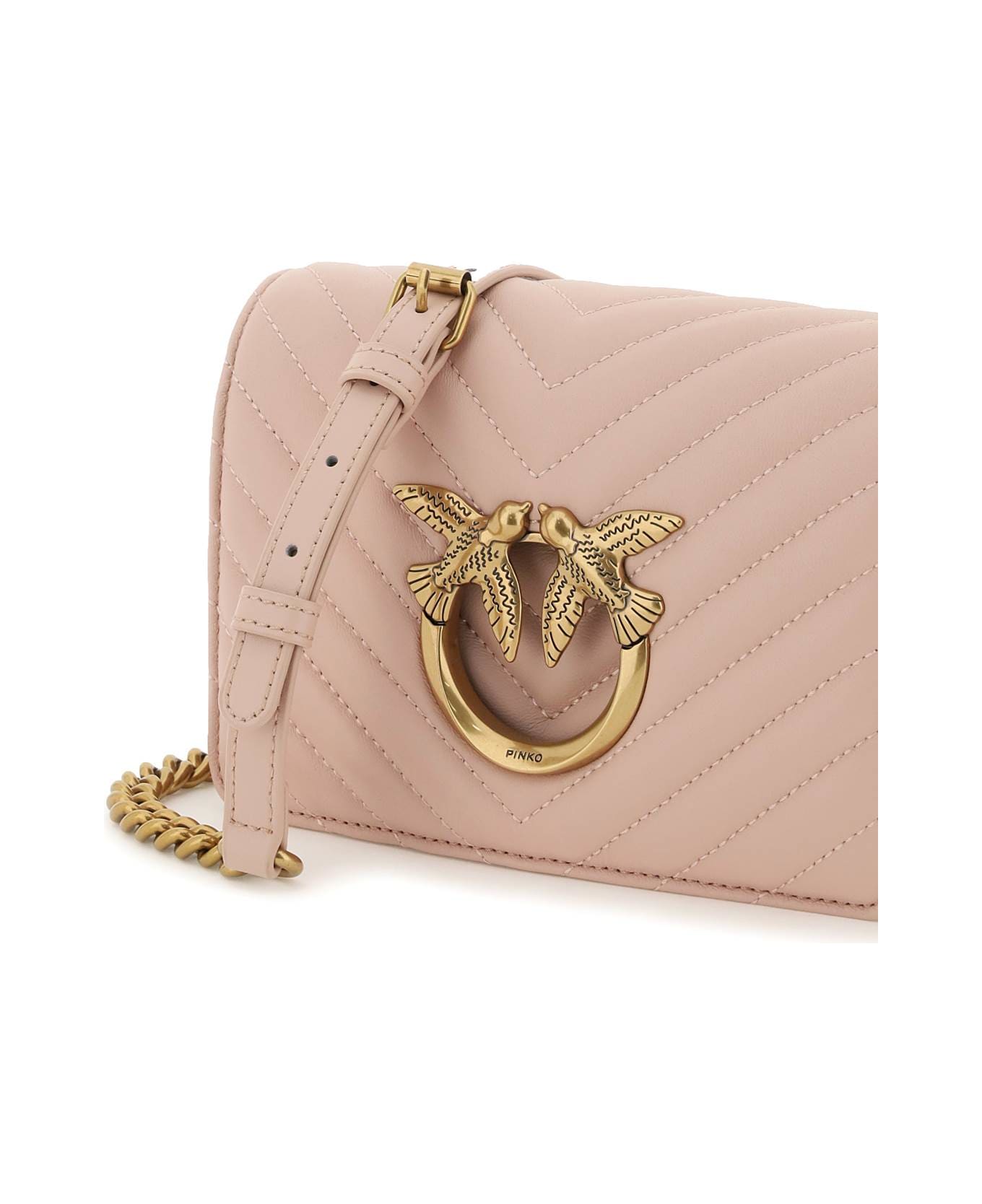 Pinko Love Click Mini Chevron Bag - CIPRIA ANTIQUE GOLD (Pink)
