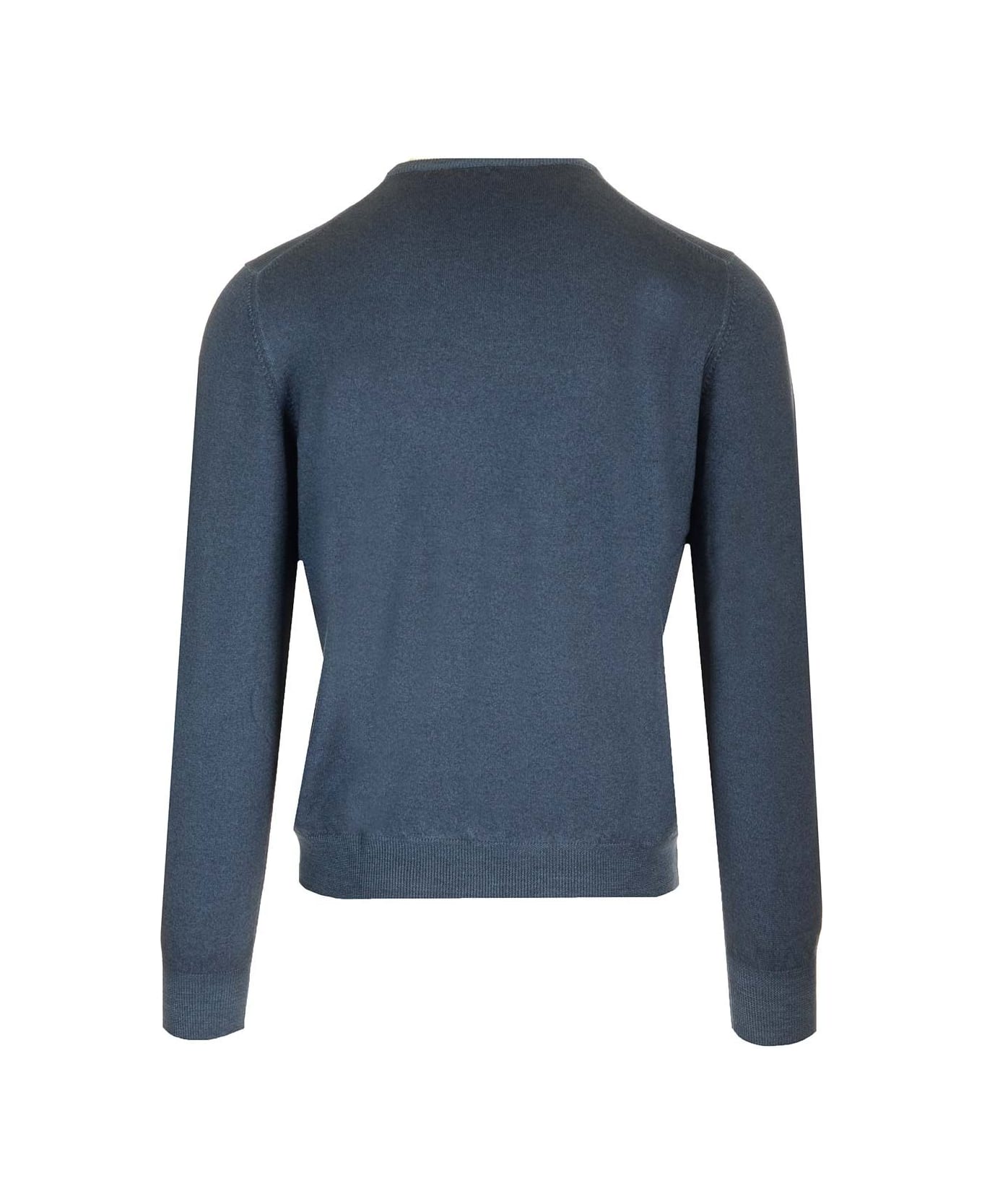 Barba Napoli Crew Neck Wool Sweater - Green