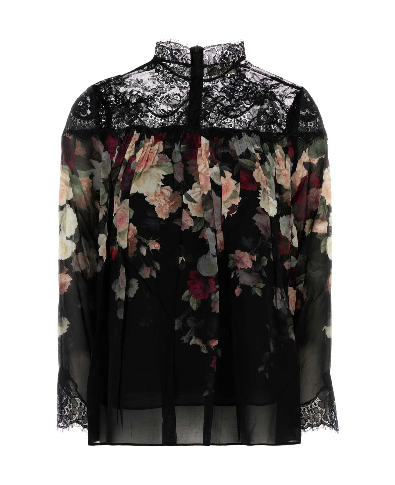 Zimmermann Printed Crepe Hypnotic Blouse - BLACKCASCADE