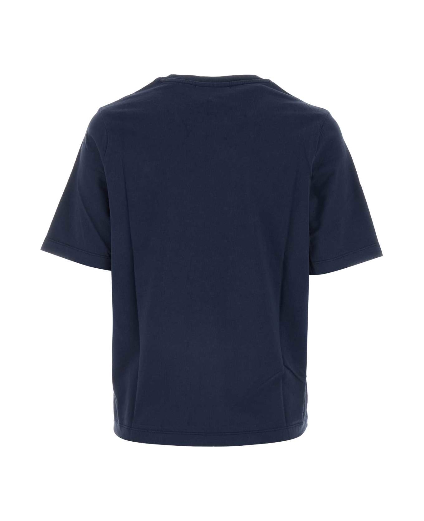 Maison Kitsuné Navy Blue Cotton T-shirt - INKBLUE Tシャツ