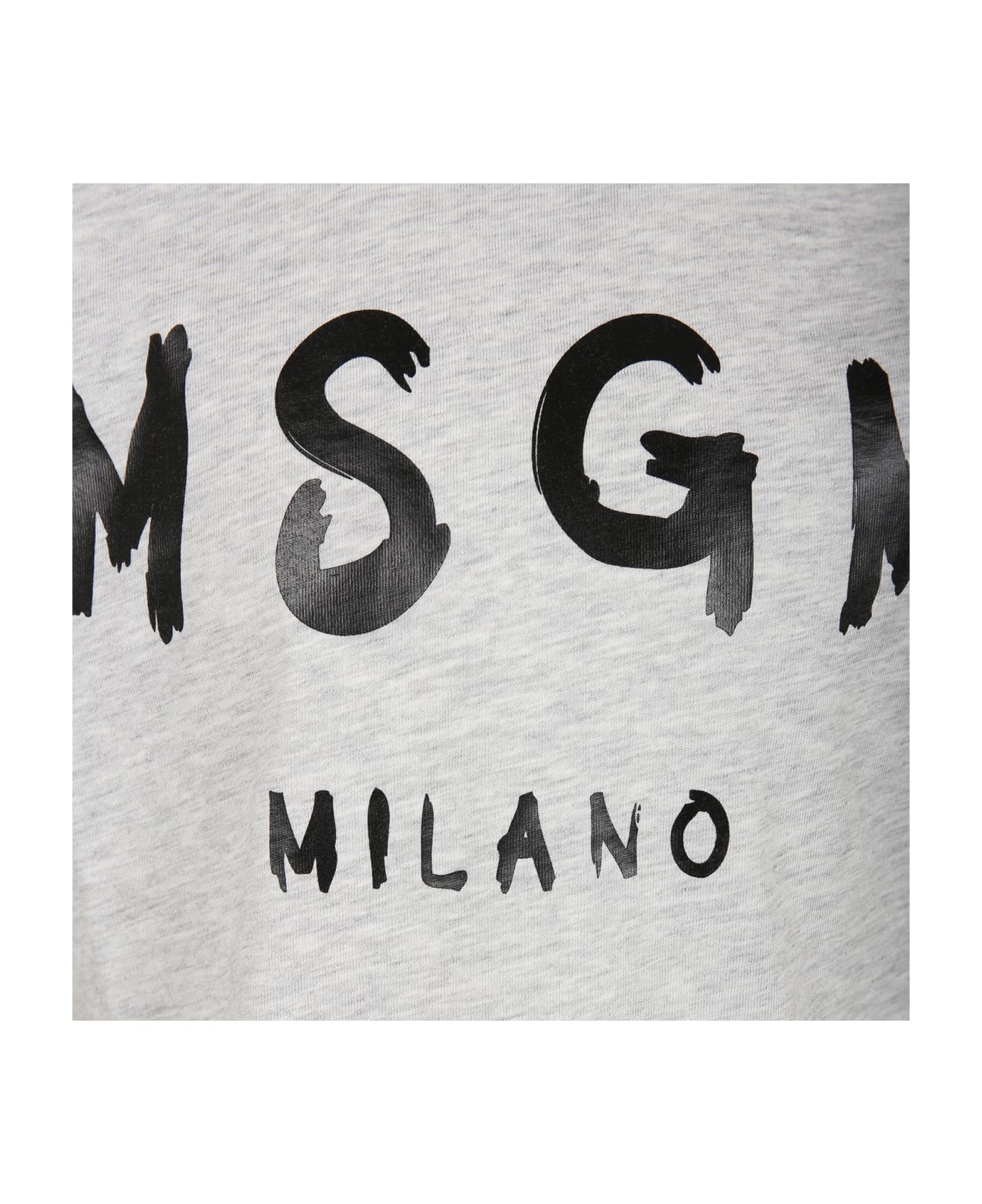MSGM Grey T-shirt For Kids With Logo - Grigio chiaro