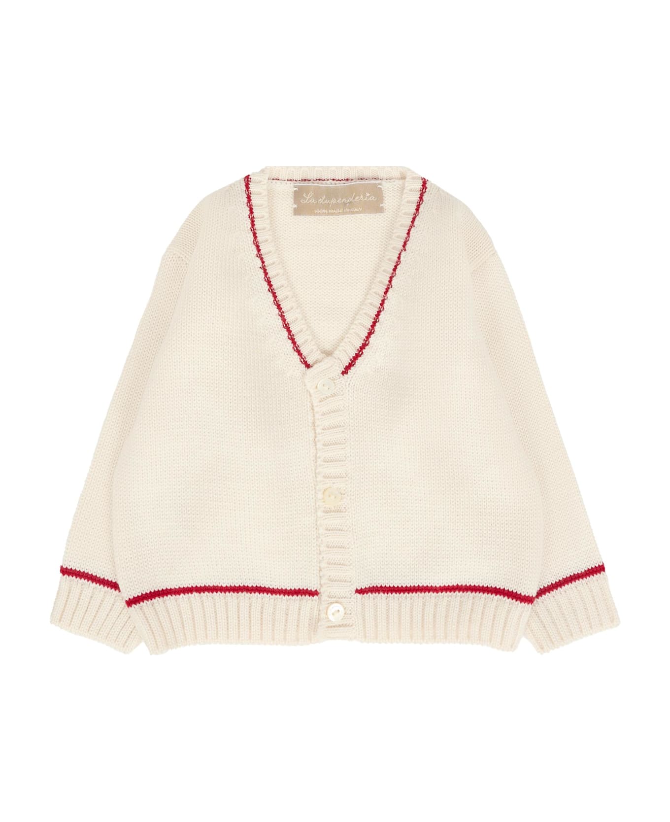La stupenderia Ivory Vory Cardigan For Baby Boy - Ivory
