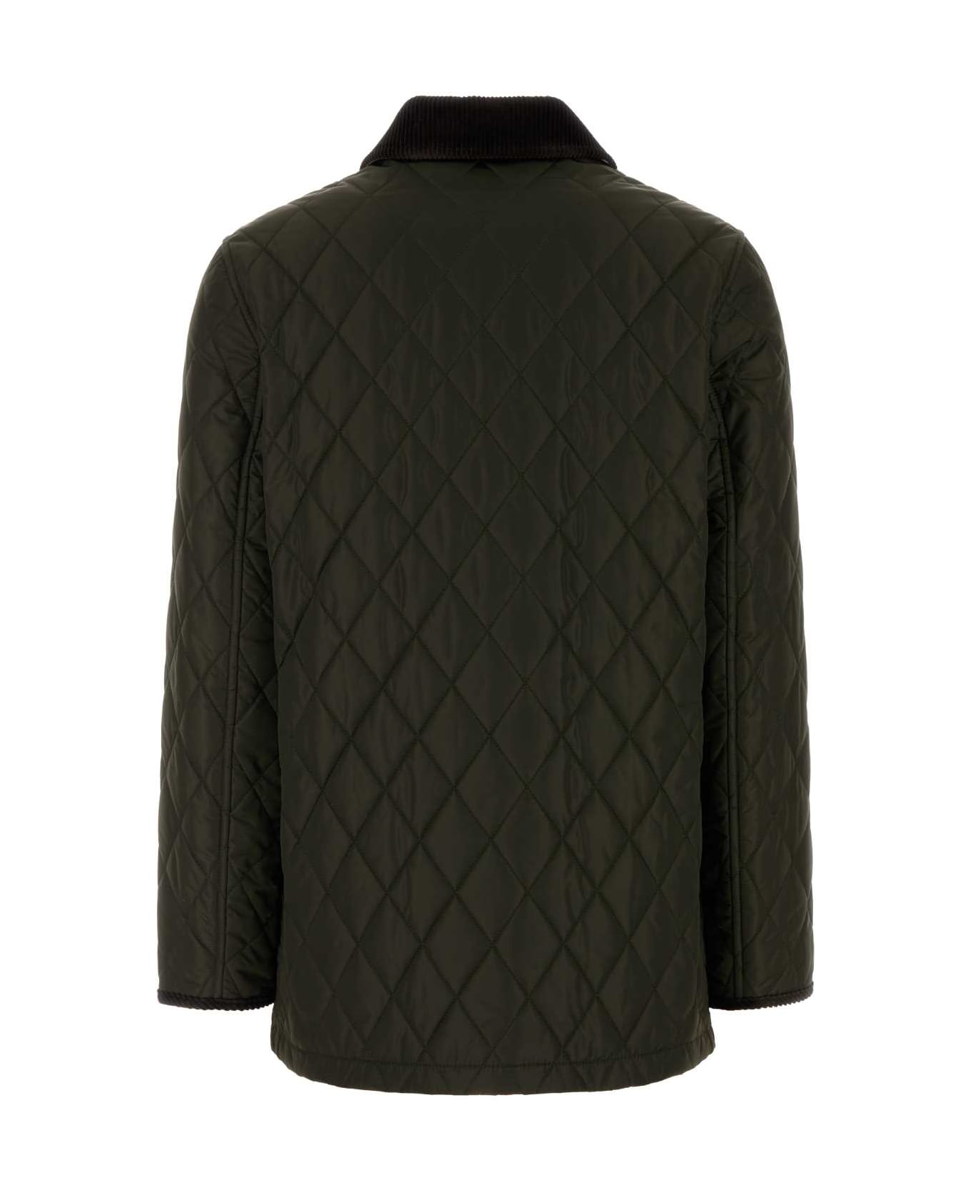 Burberry Army Green Nylon Jacket - SHALEBRUSHIPCHECK