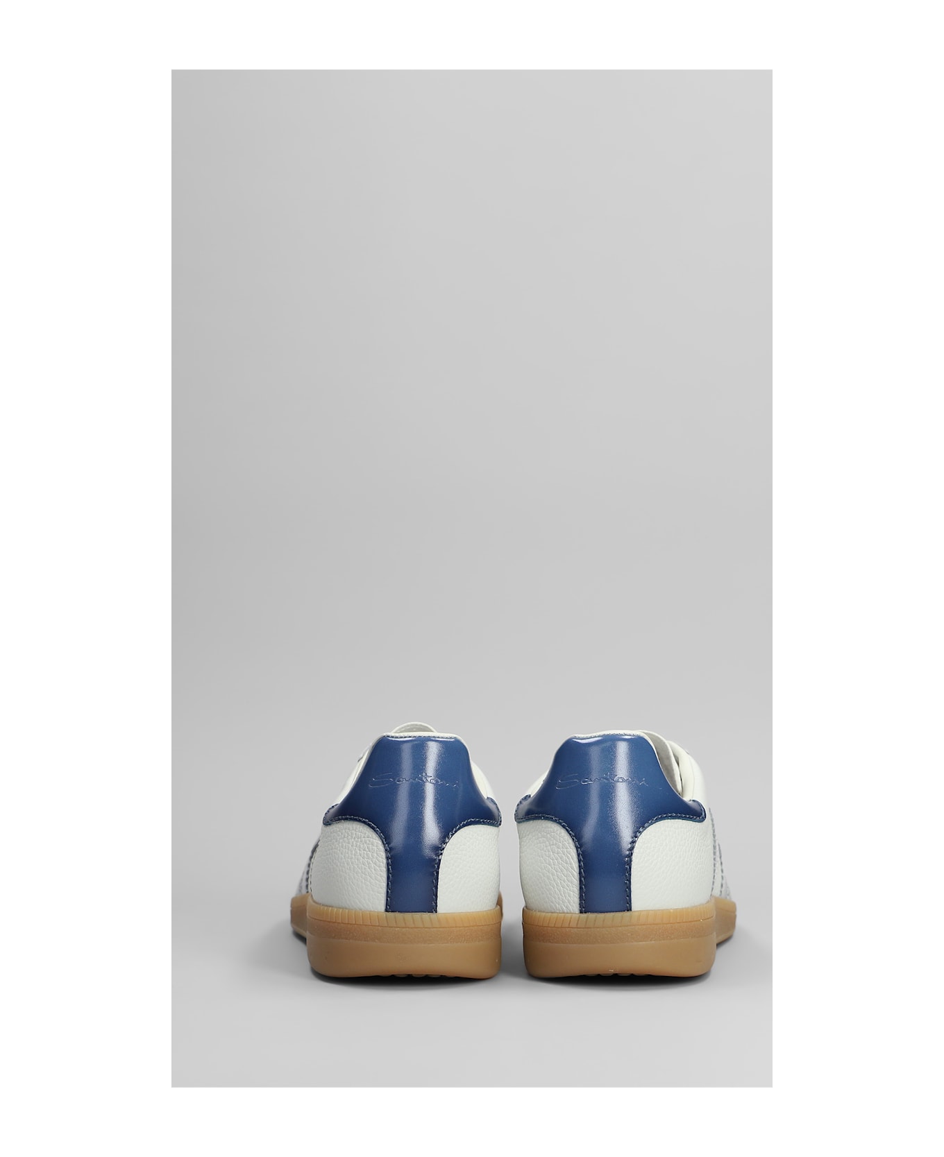 Santoni Dbs Sneakers In Grey Suede And Leather - grey