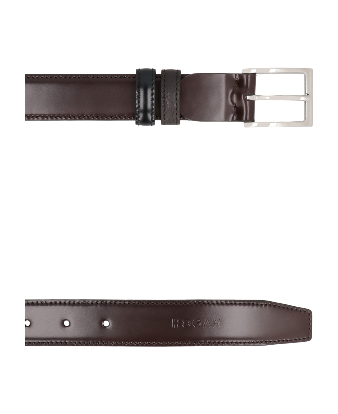 Hogan Reversible Leather Belt - brown