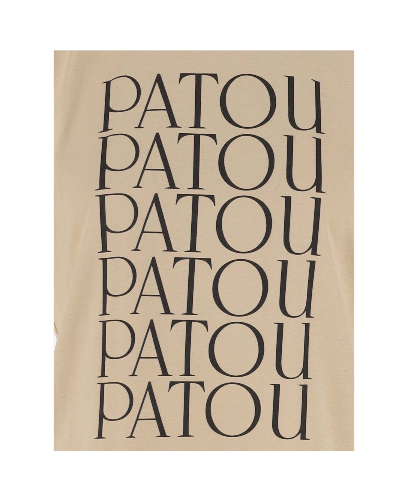 Patou Cotton T-shirt With Logo - Beige Tシャツ