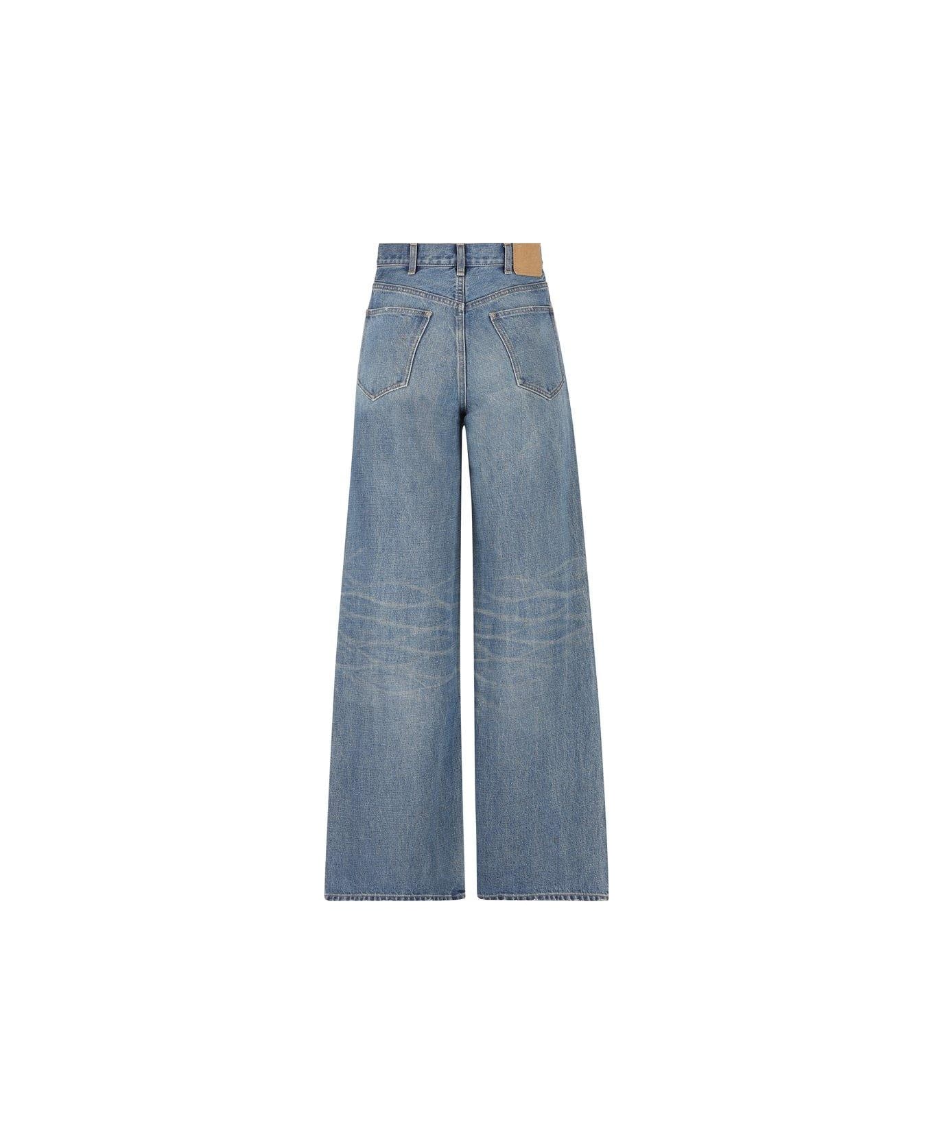 Celine Logo Patch Straight-leg Jeans - UNION WASH