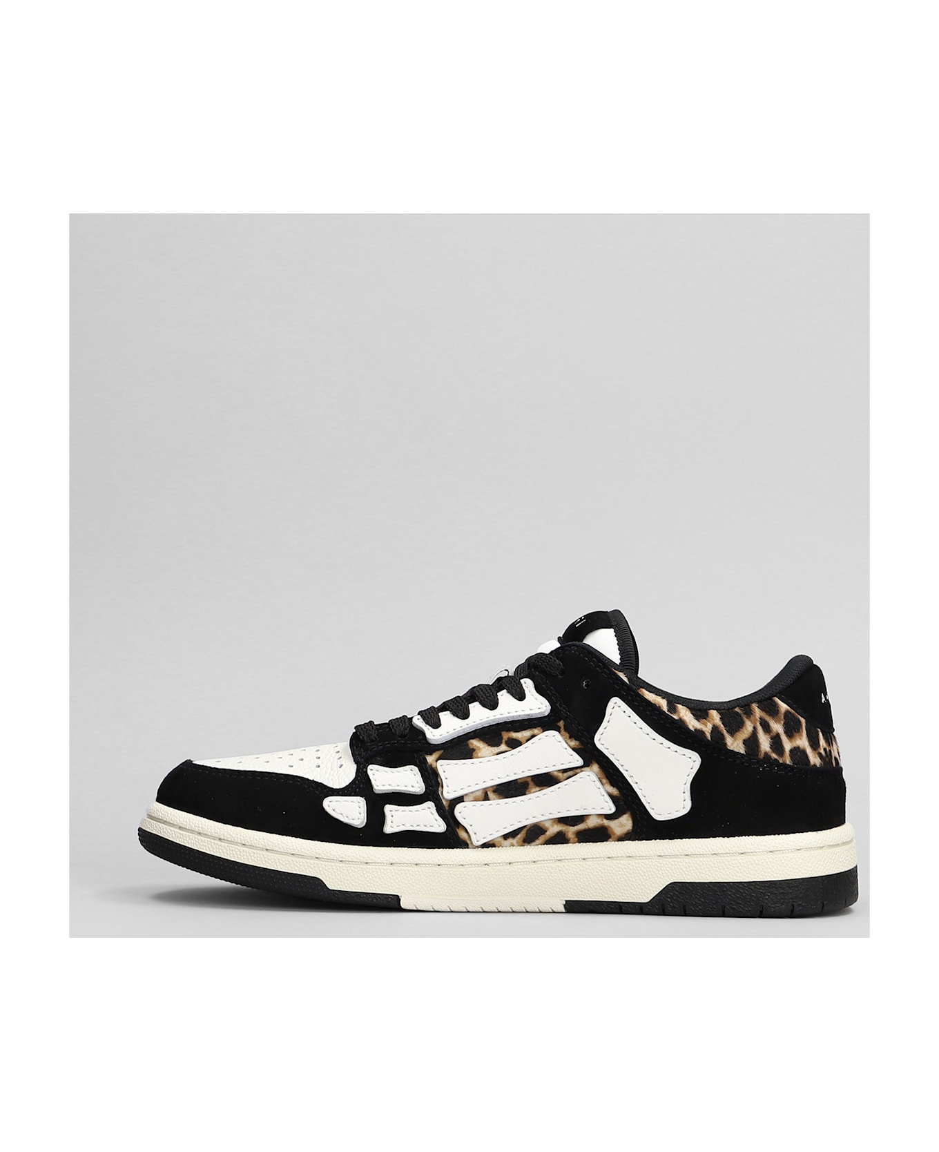 AMIRI Leopard Skel Top Low Sneakers In Black Leather - BLACK