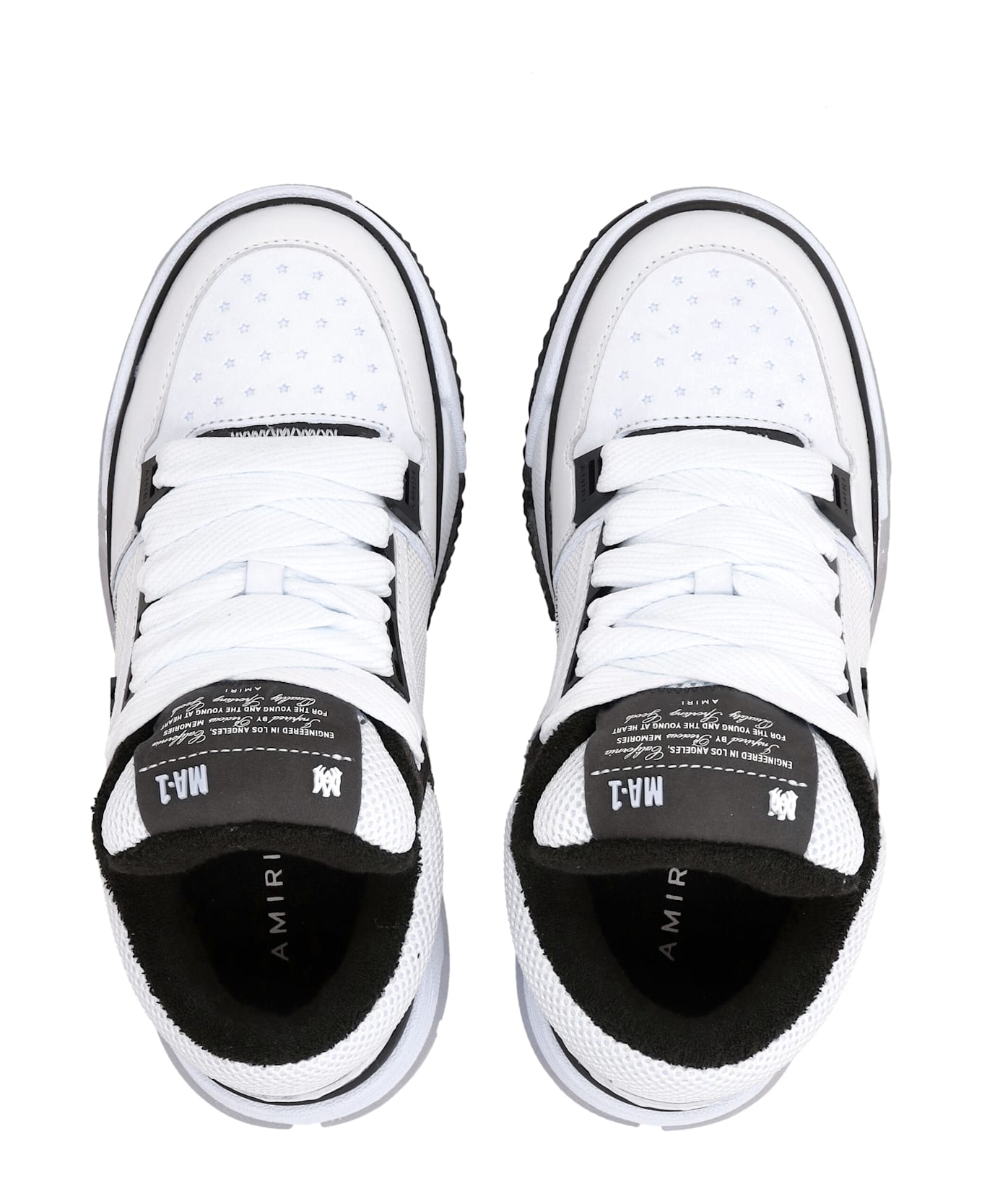 AMIRI Ma-1 Leather Mesh Woman's Sneakers - WHITE BLACK