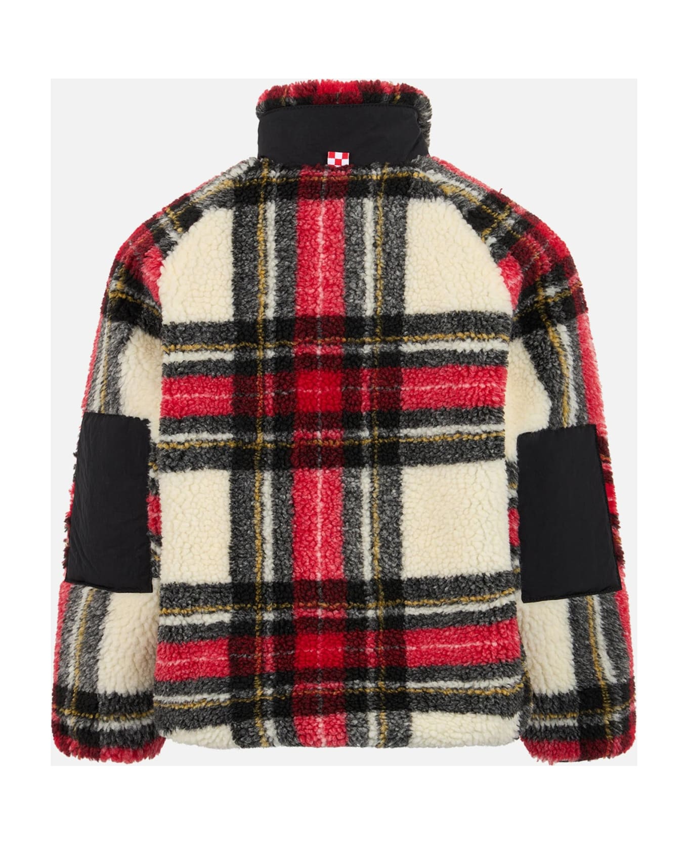 MC2 Saint Barth Girl Sherpa Jacket With Tartan Print - WHITE