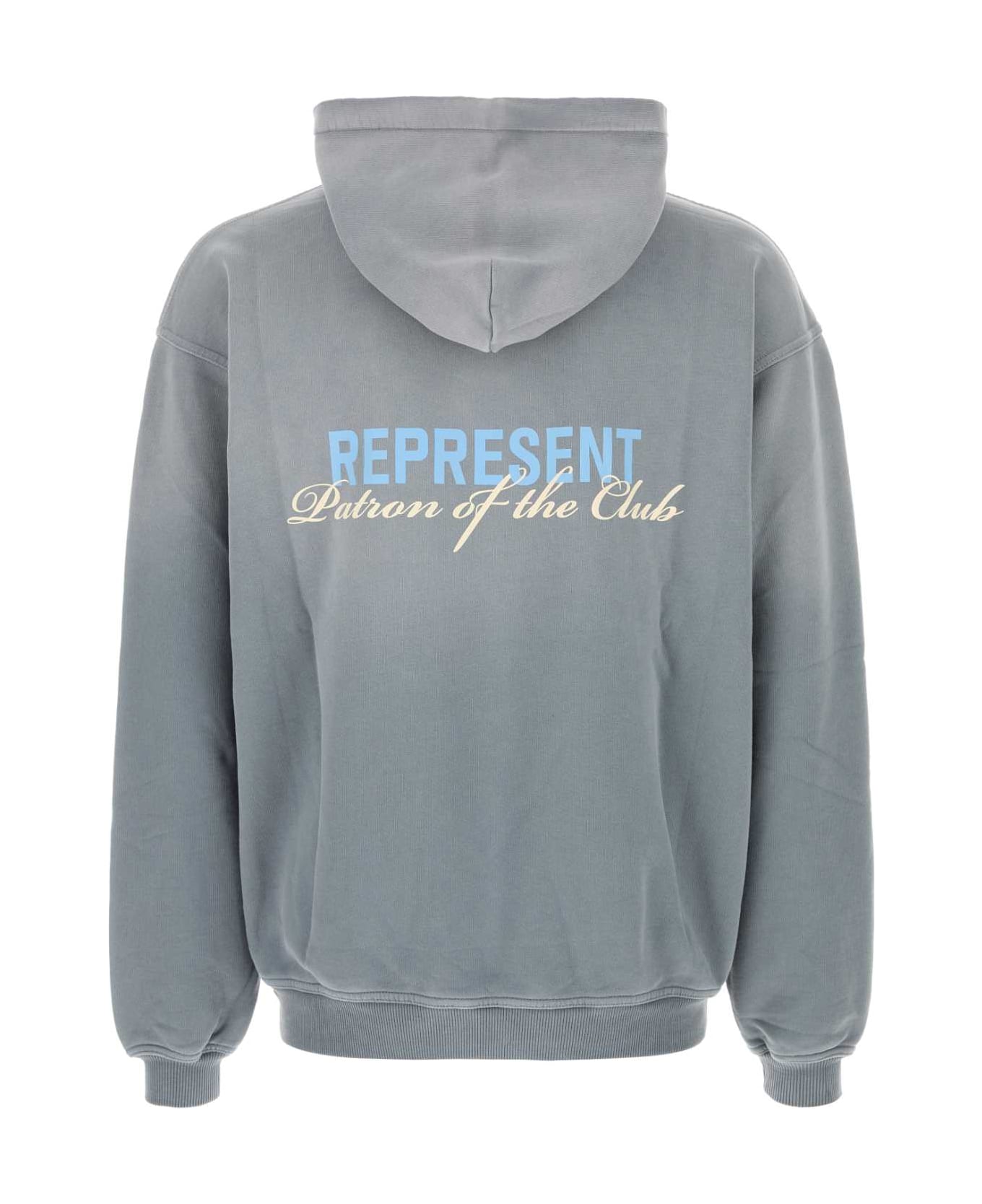 REPRESENT Powder Blue Cotton Sweatshirt - WASHEDGREY