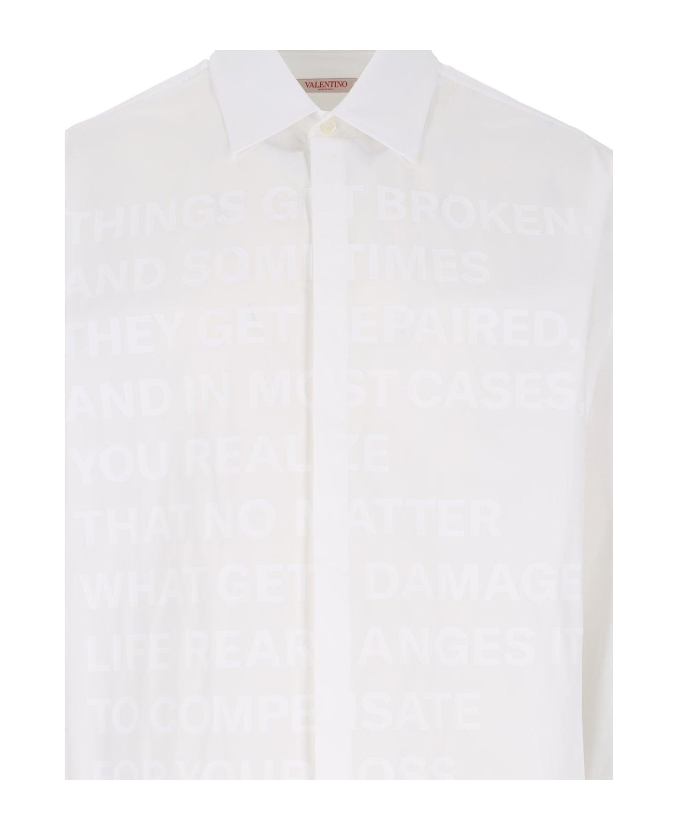 Valentino Buttoned Straight Hem Shirt - White