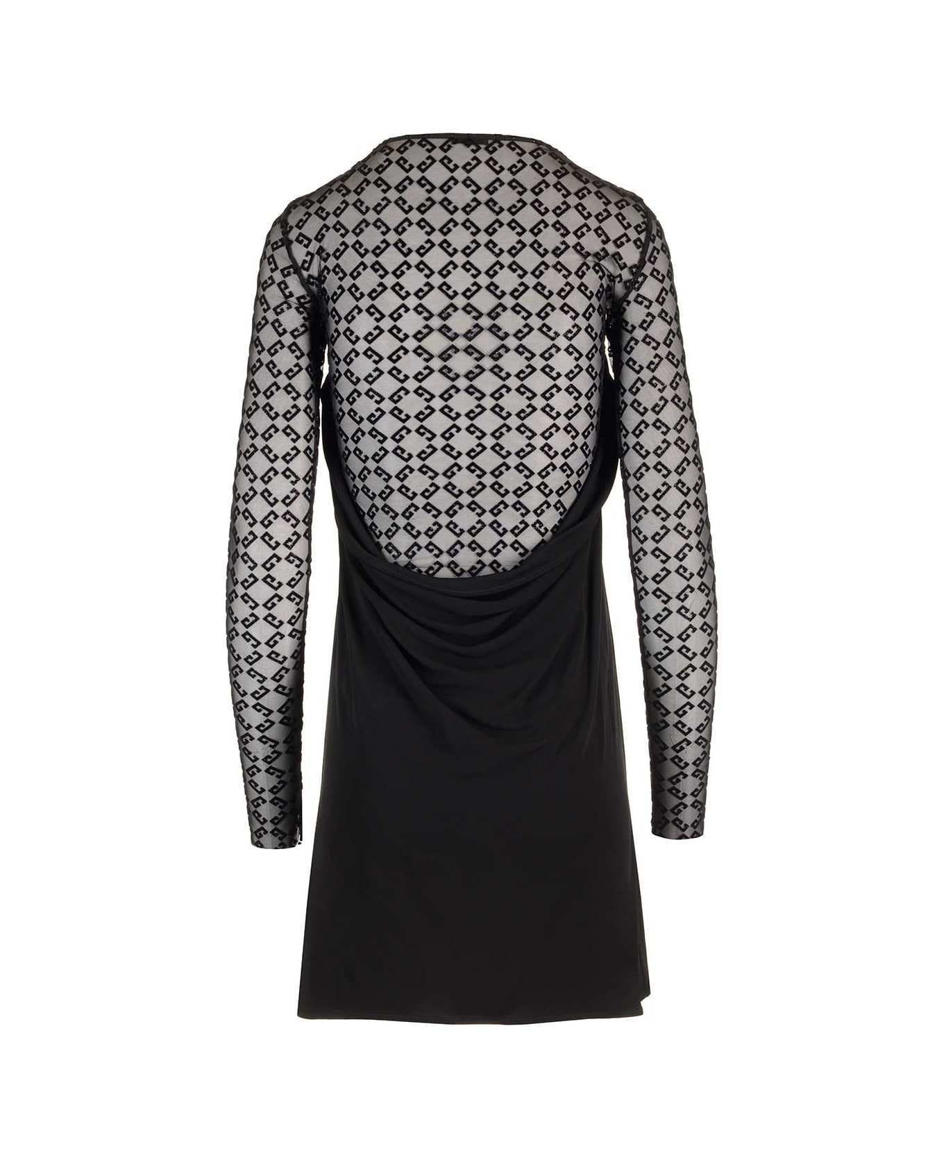 Givenchy Jersey And Tulle Mini Dress - Black