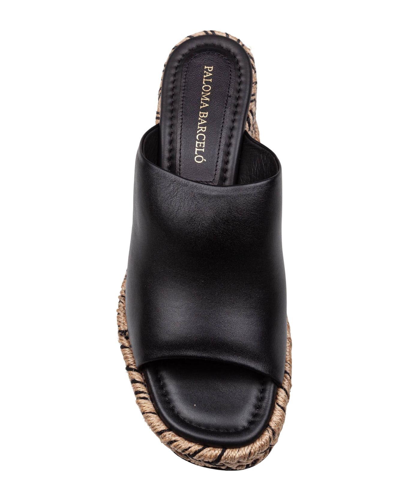 Paloma Barceló Paloma Alide Sandal In Leather With Rope Wedge - Black