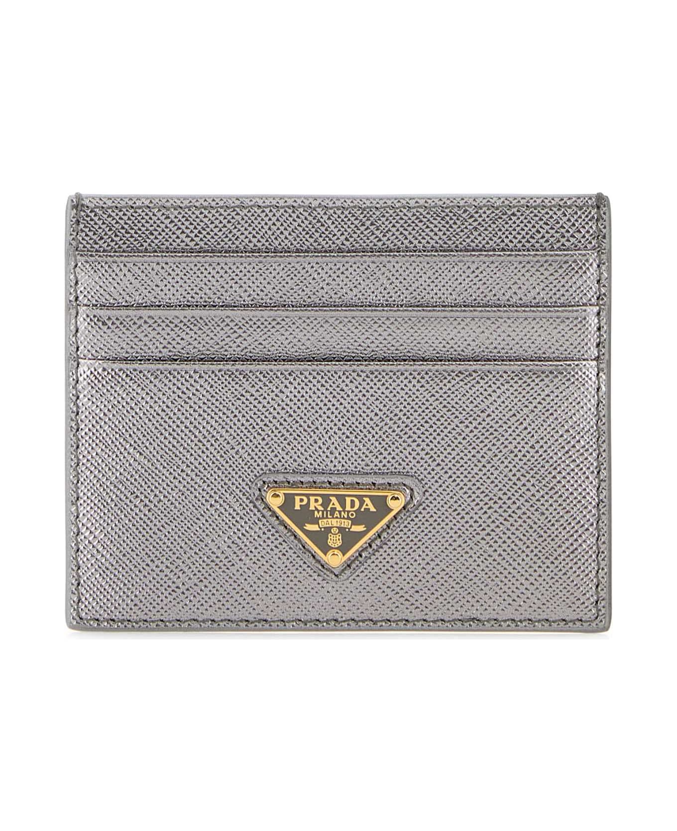 Prada Silver Leather Card Holder - CROMO