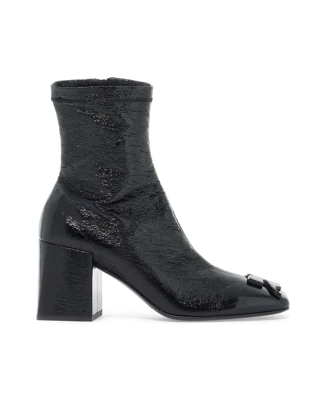 Courrèges Stretch Vinyl Ankle Boots - Black