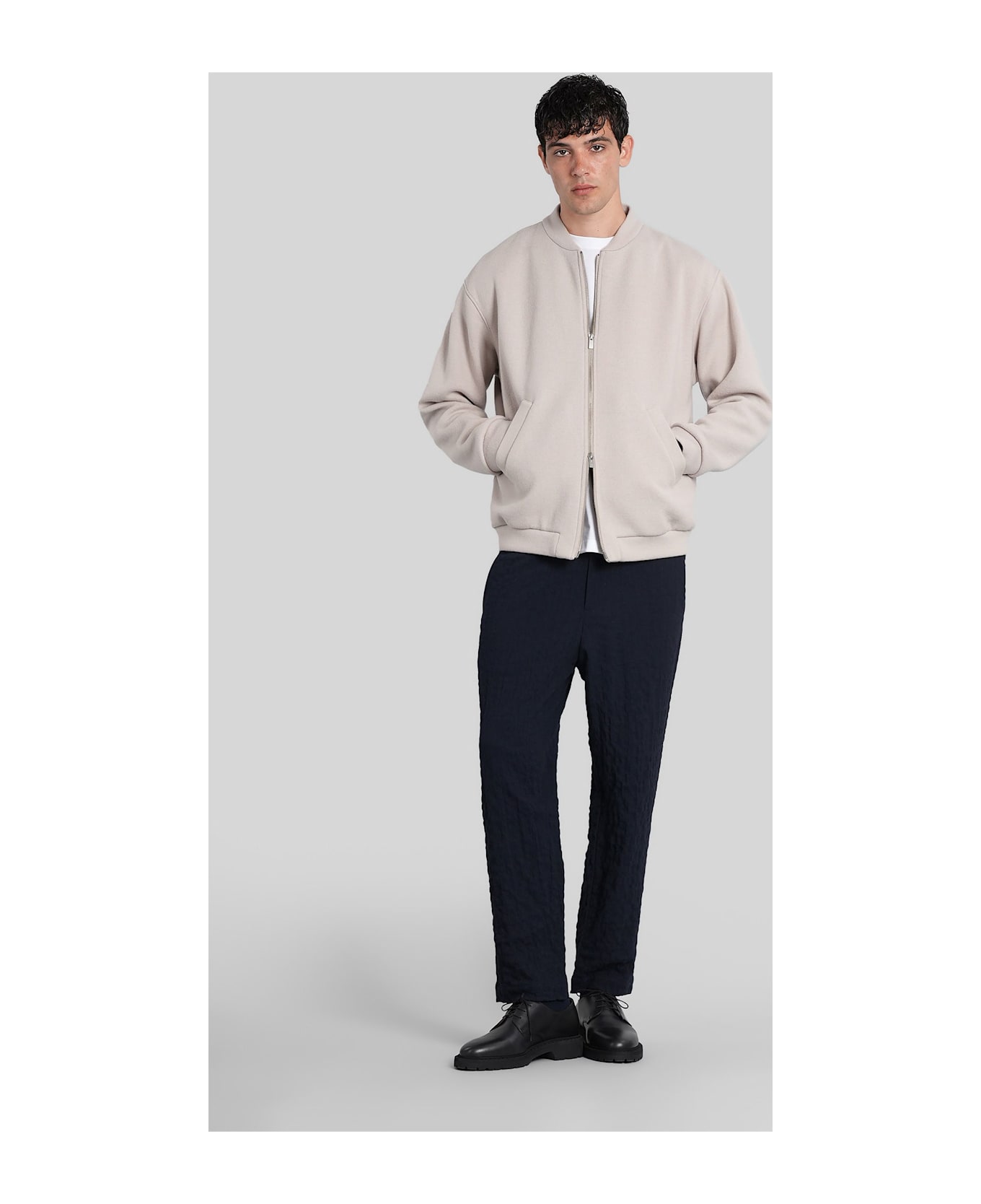 Barena Gabier Bomber Jacket In Grey Wool - grey