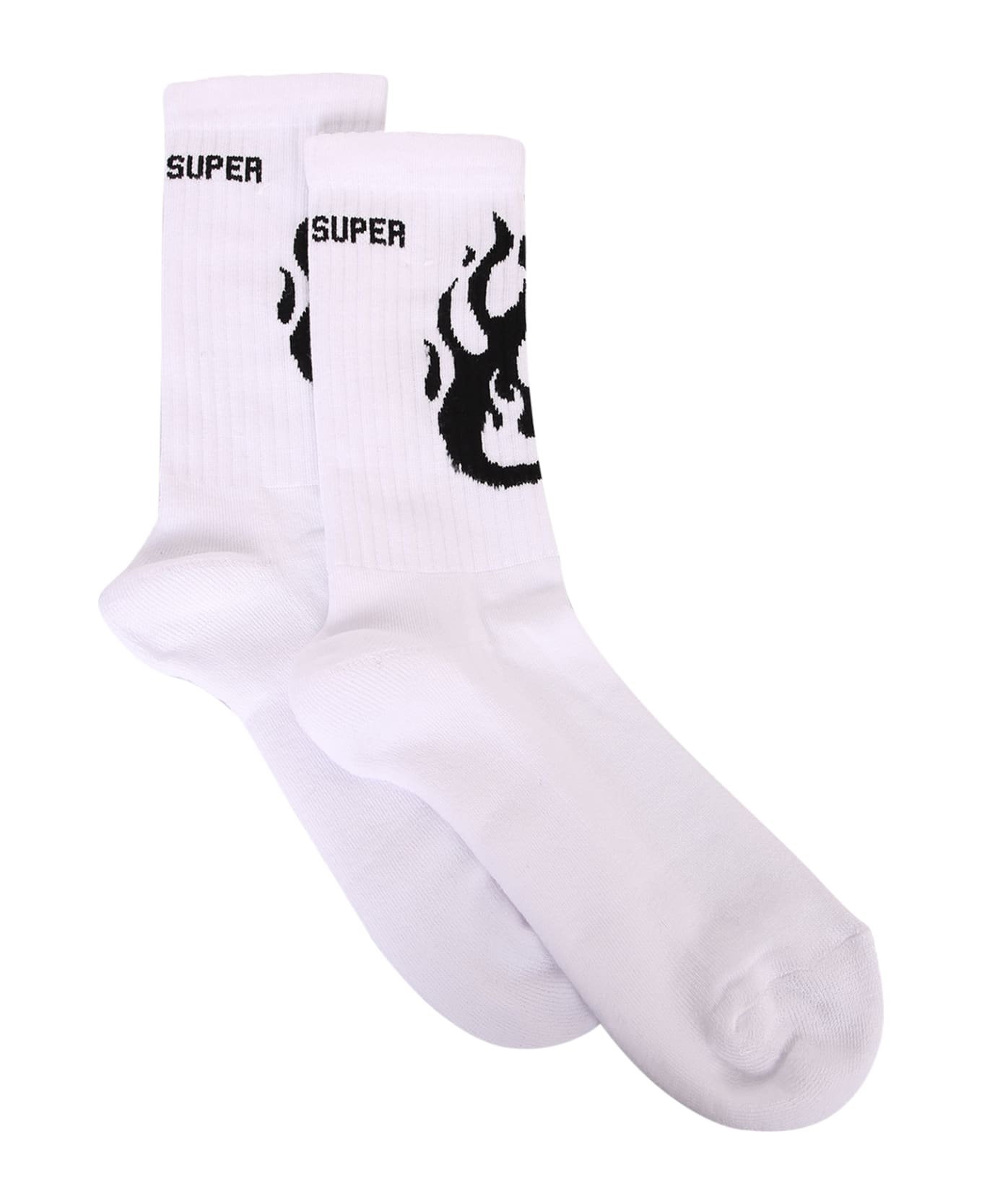 Vision of Super Flame-print Socks - White