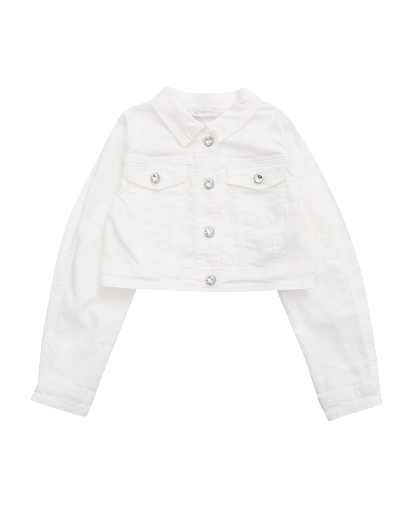 Monnalisa Denim Basic Jacket - WHITE