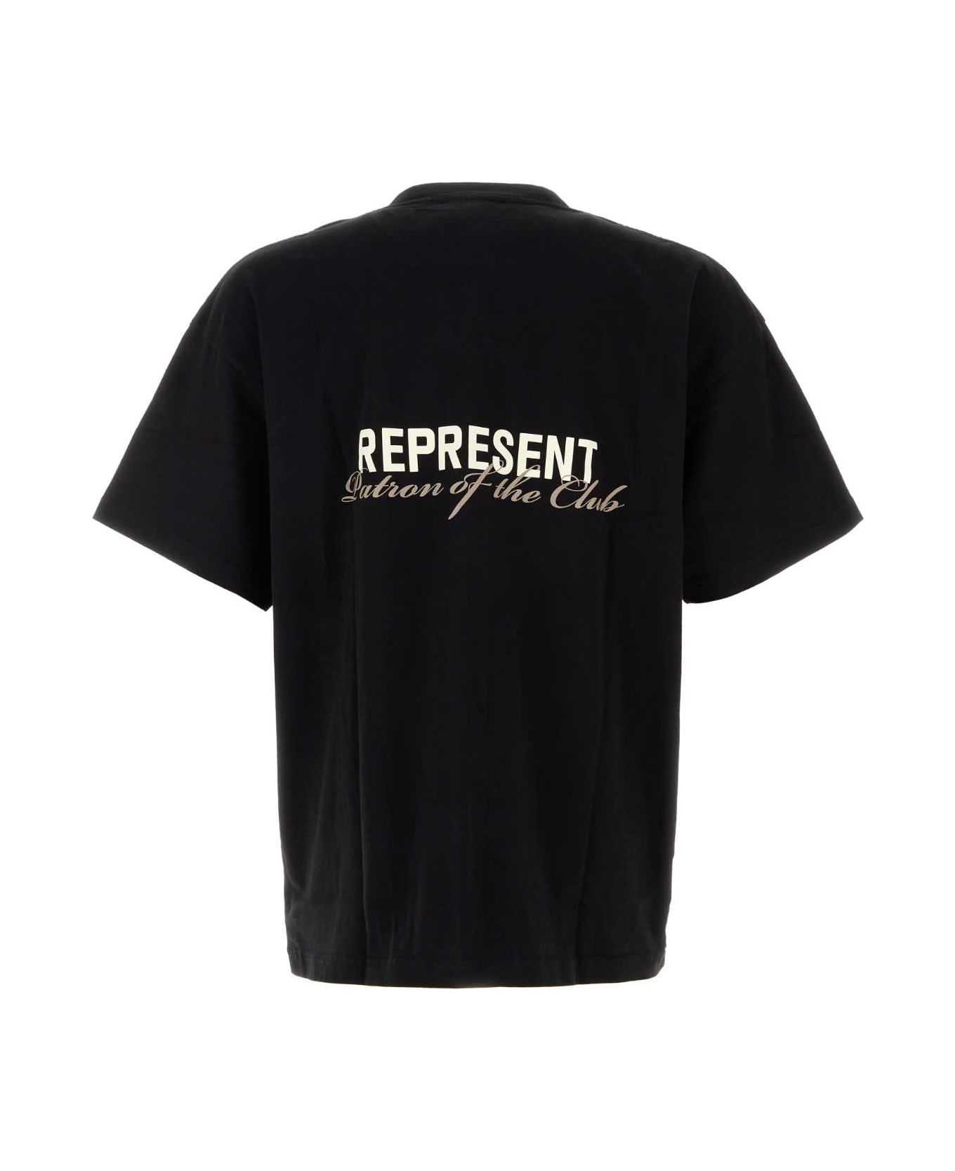 REPRESENT Black Cotton T-shirt - BLACK