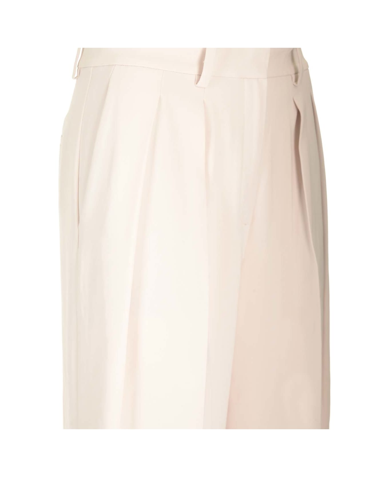 Theory Double Pleated Trousers - Pearl