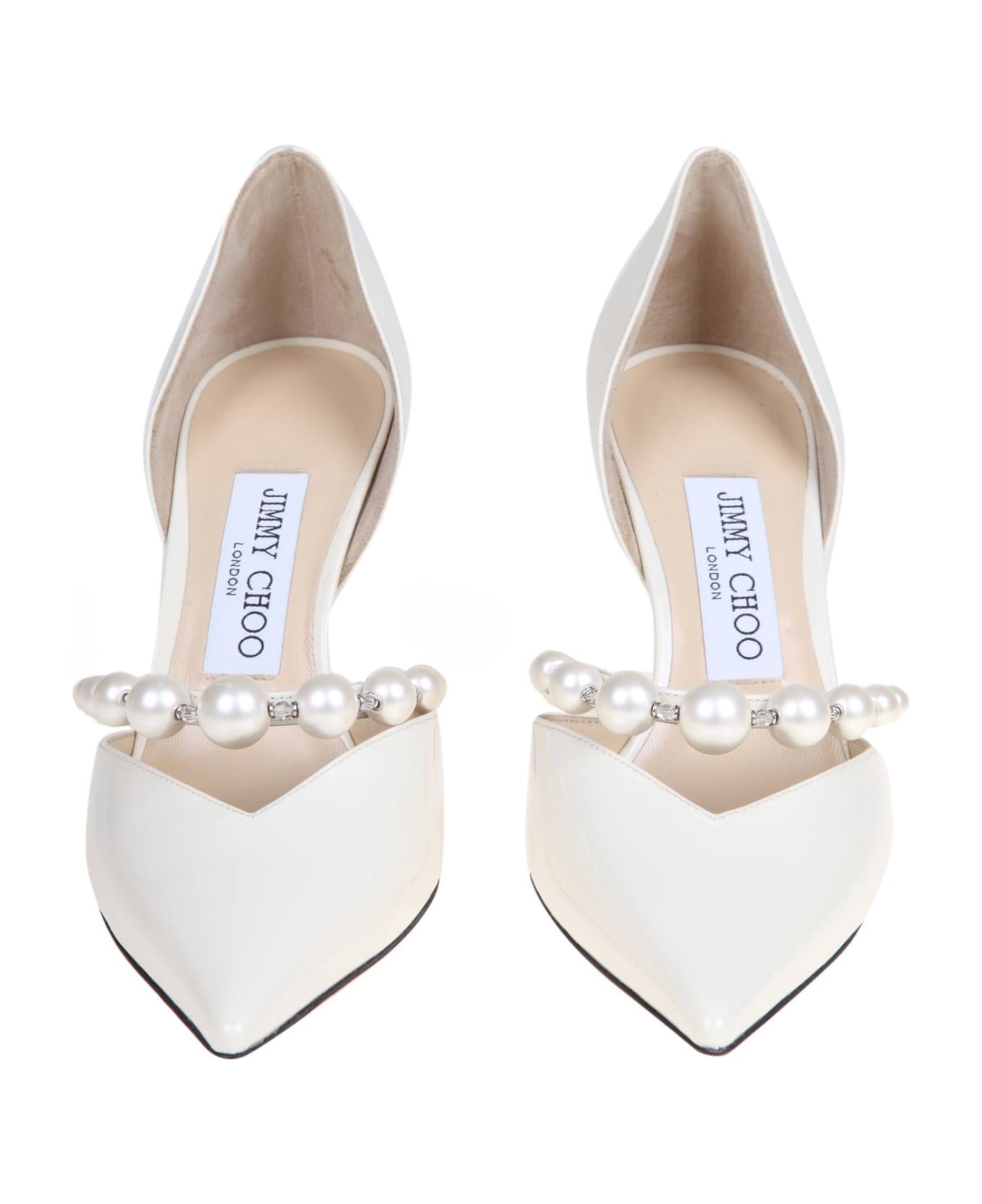 Jimmy Choo Aurelie 85 Patent Leather Pumps With Applied Pearls