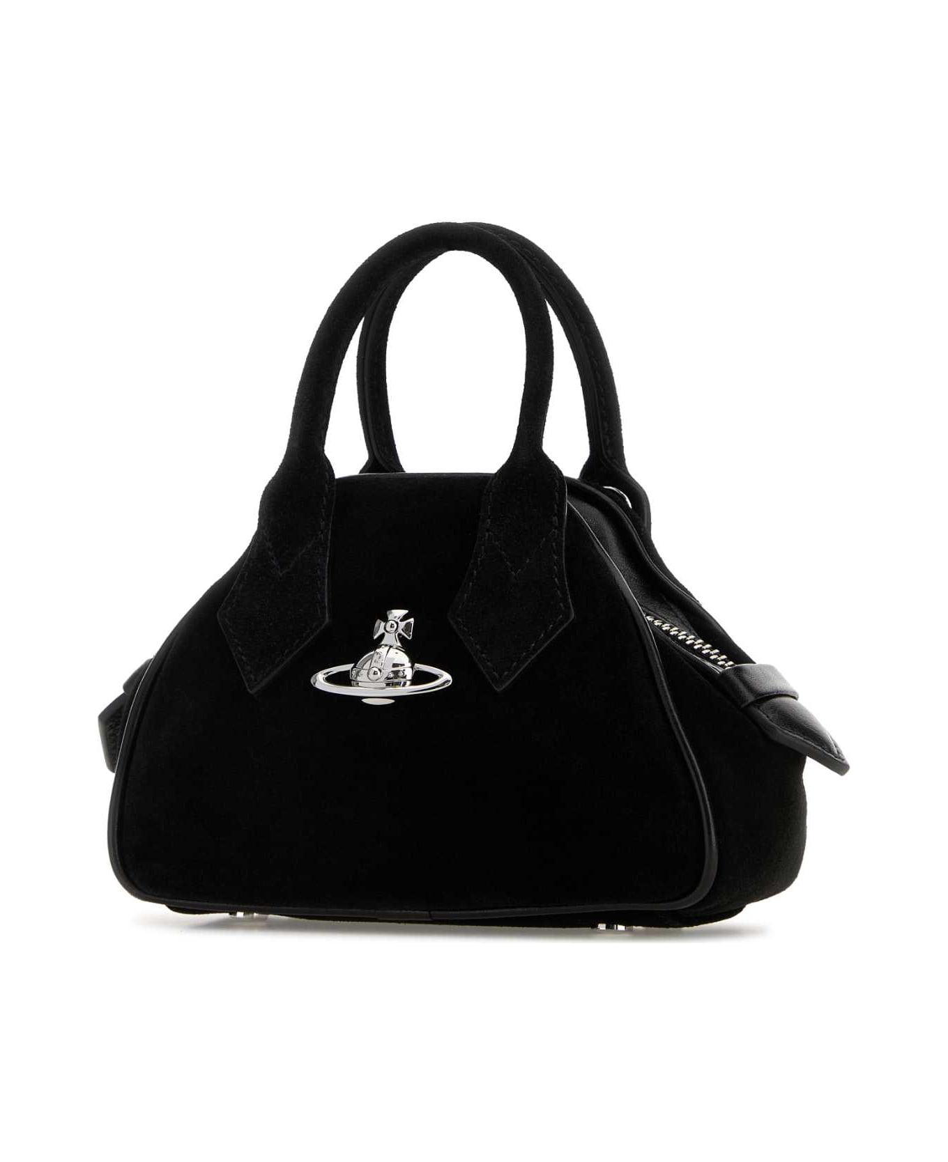 Vivienne Westwood Black Suede Mini Yasmine Handbag - BLACK