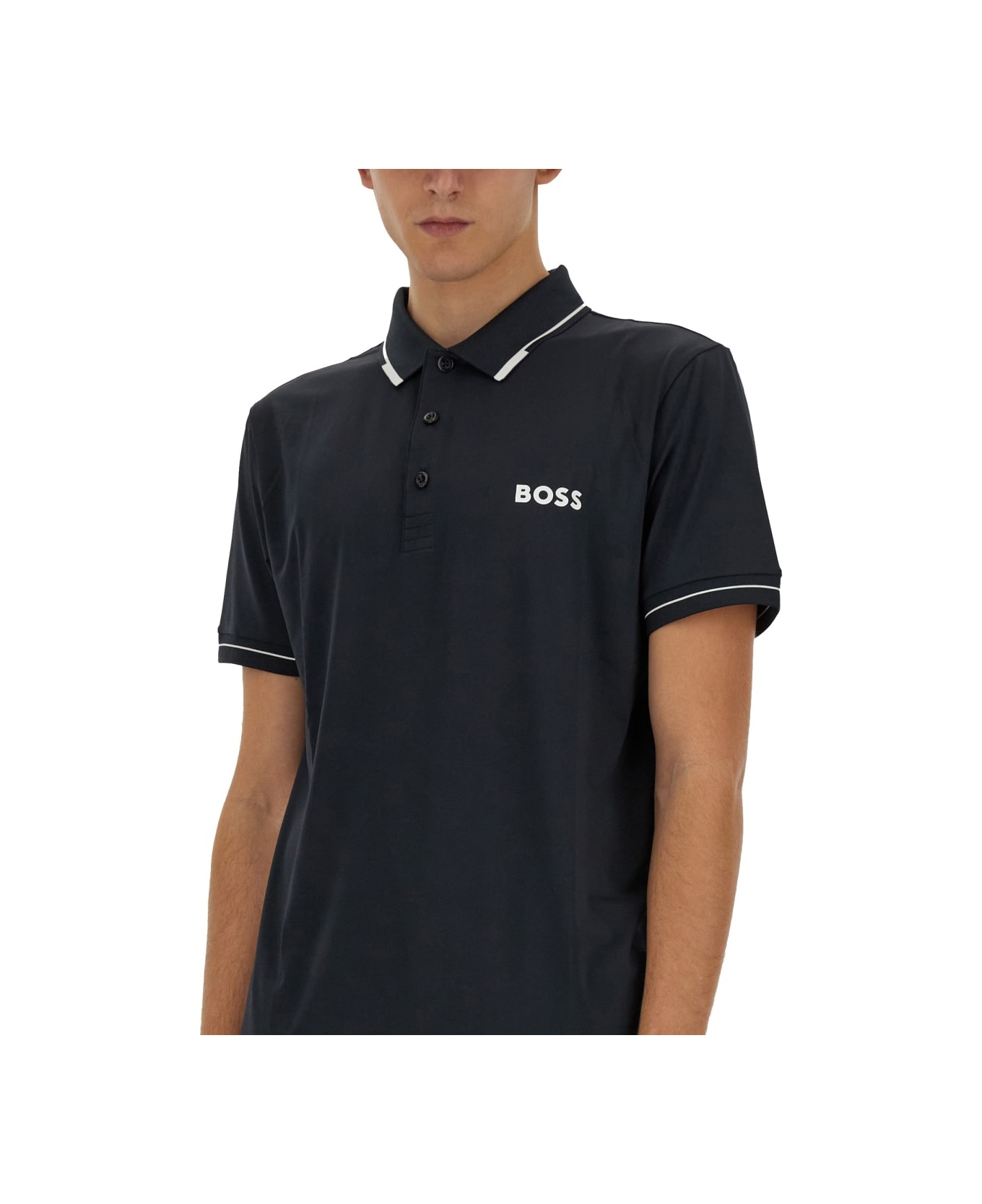 Hugo Boss Polo With Logo - BLUE ポロシャツ
