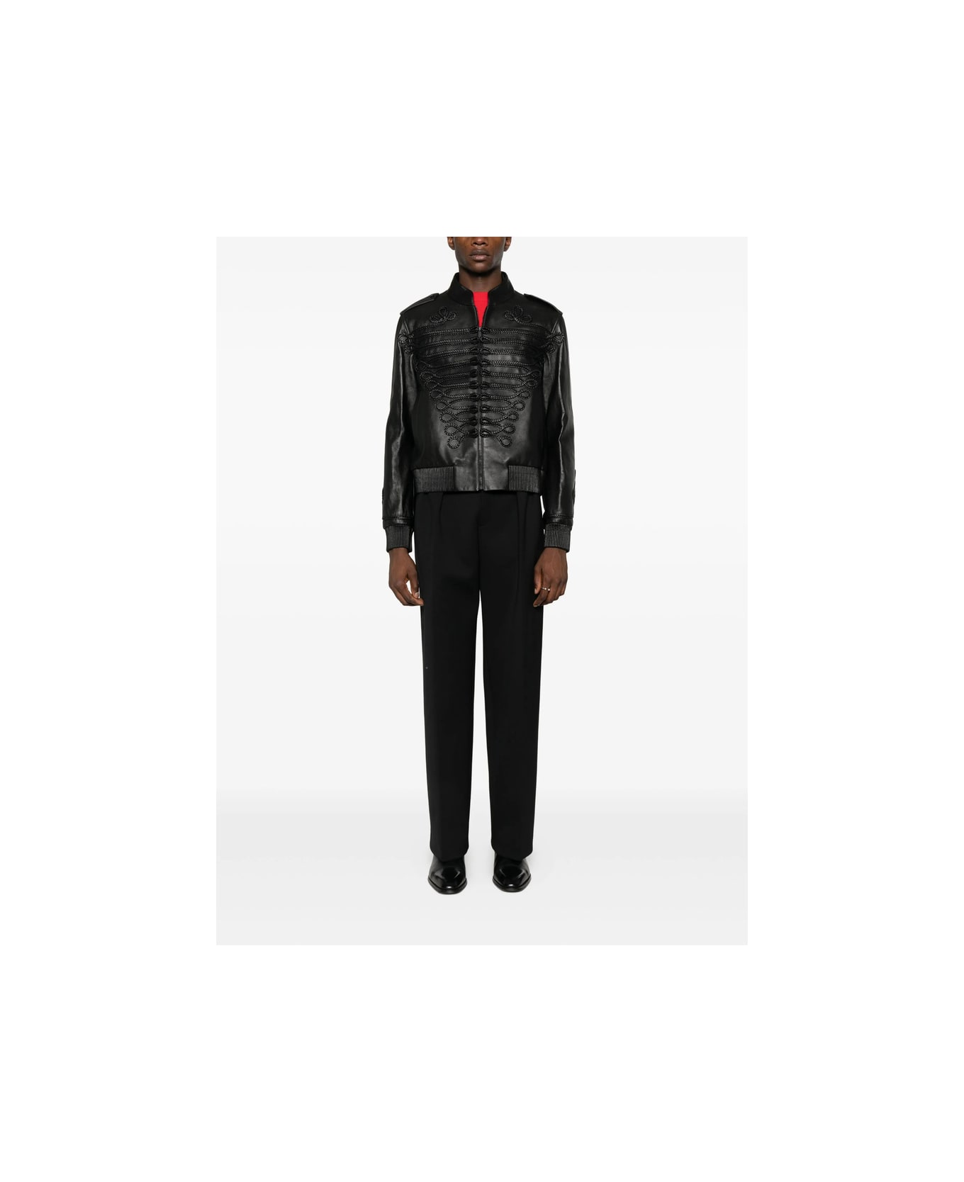 Alexander McQueen Leather Outerwear - BLACK