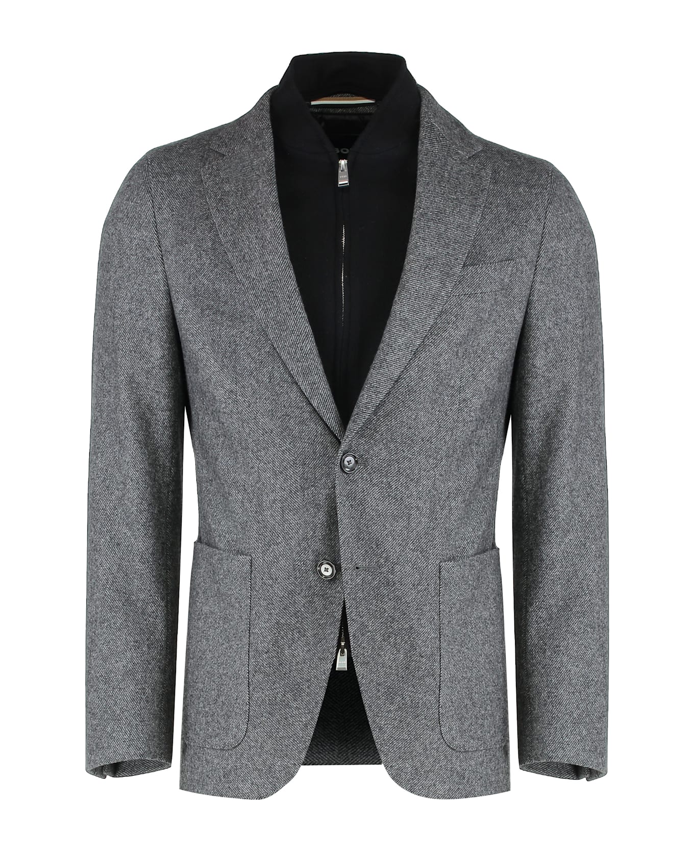 Hugo Boss Slim Fit Jacket With Integrated Bib - grey