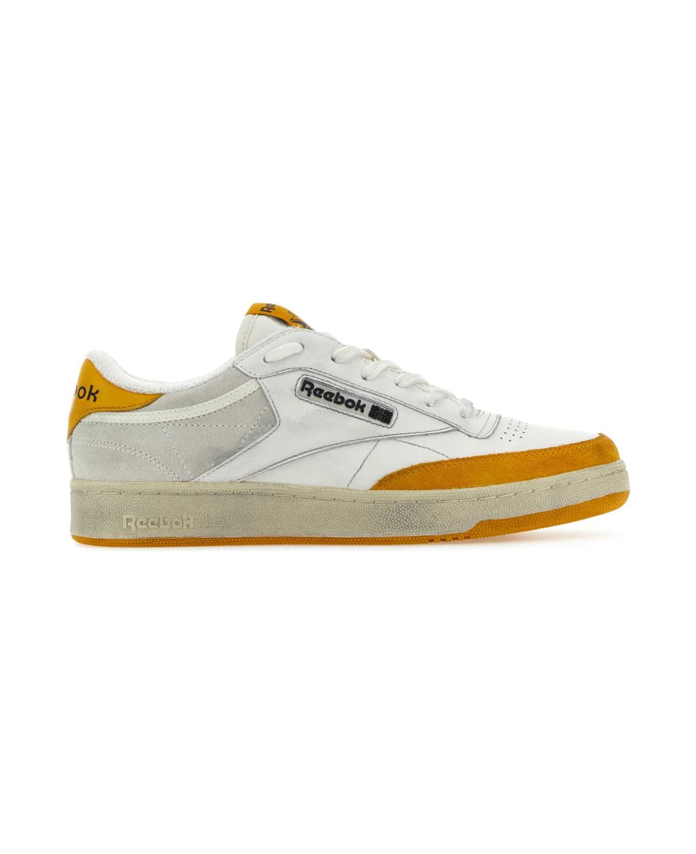 Reebok Two-tone Leather And Suede Club C Sneakers - WHITEORAN