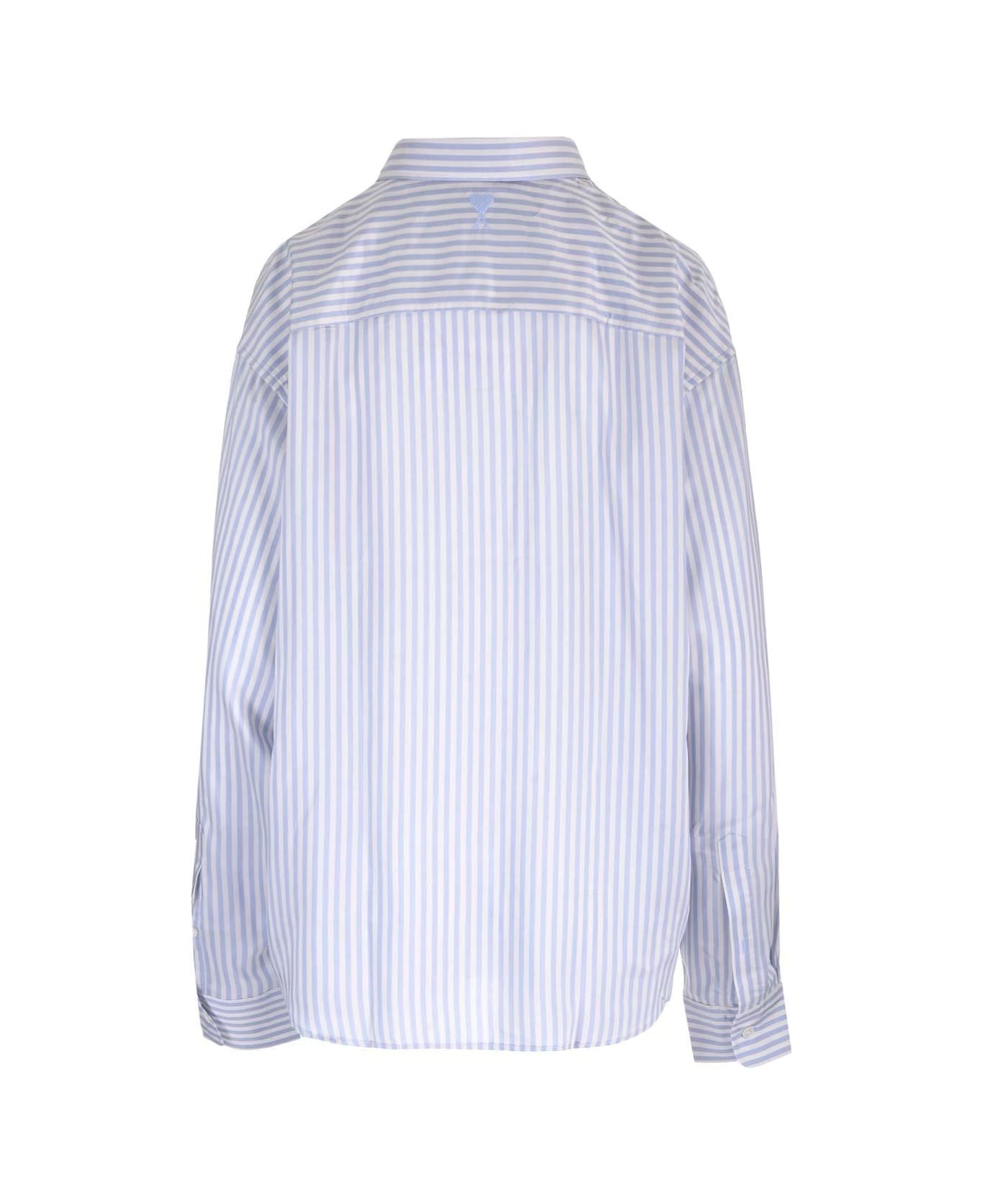 Ami Alexandre Mattiussi Striped Button-up Shirt - 195 CHALK/CASHMERE BLUE シャツ