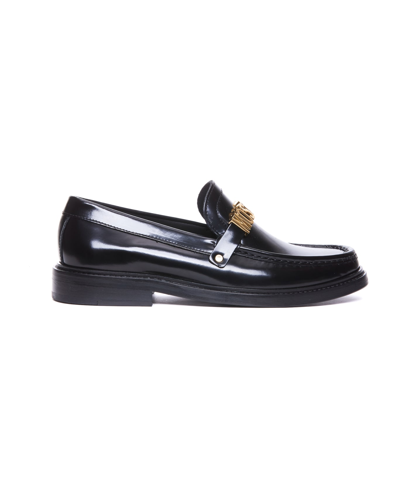 Moschino Logo Loafers - Black ローファー＆デッキシューズ