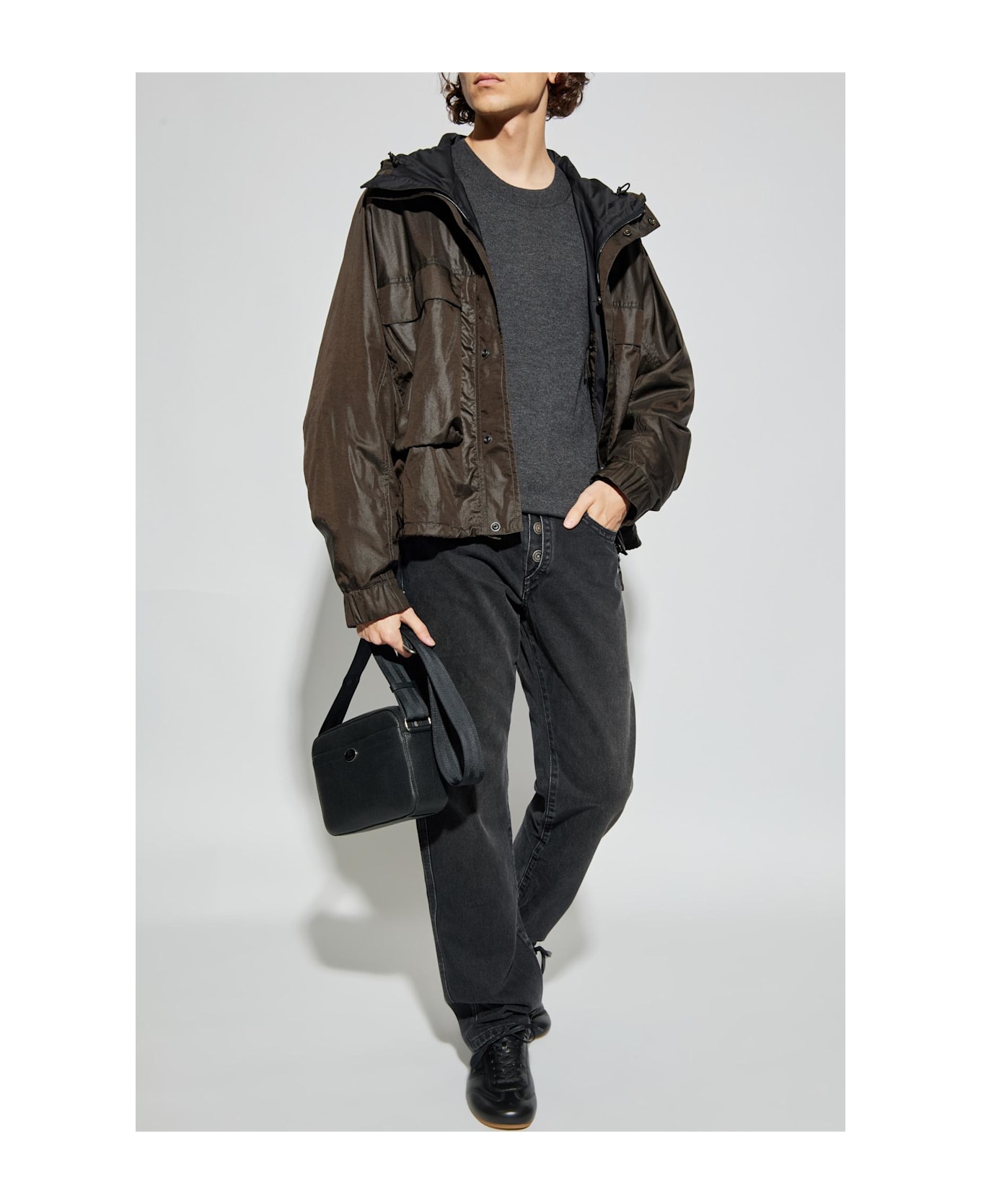 Lemaire Light Jacket With Hood - BROWN