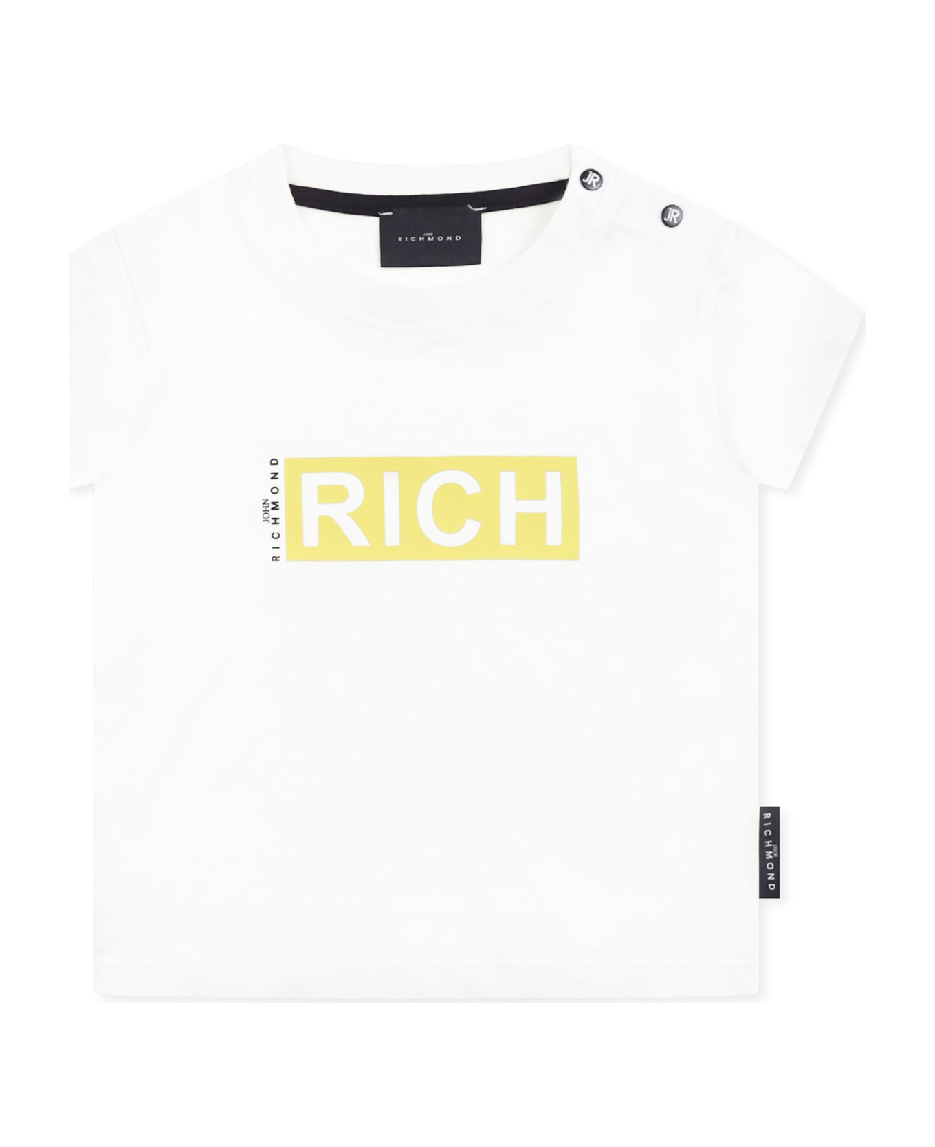 Richmond White T-shirt For Baby Boy With Logo - White