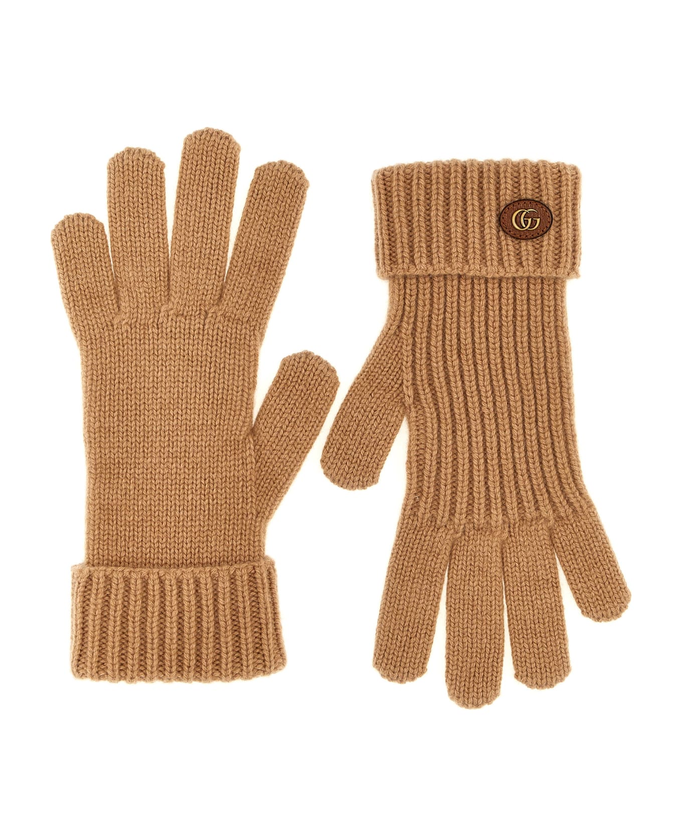 Gucci 'doppia G' Gloves - Beige