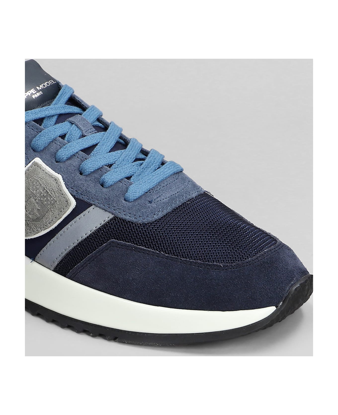 Philippe Model Tropez 2.1 Sneakers In Blue Suede And Fabric - blue