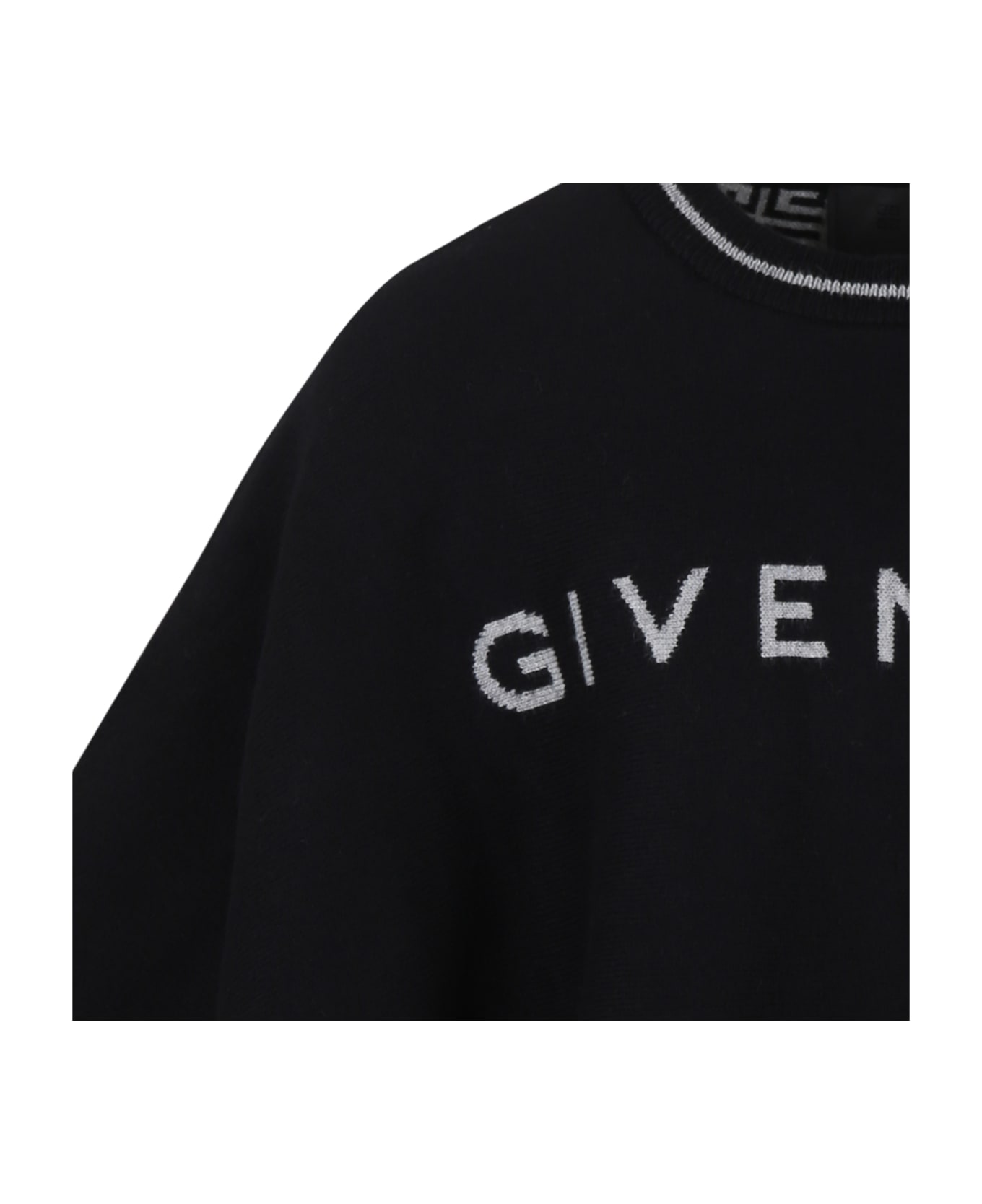 Givenchy Reversible Black Cape For Girl With Logo And 4g Motif - Black