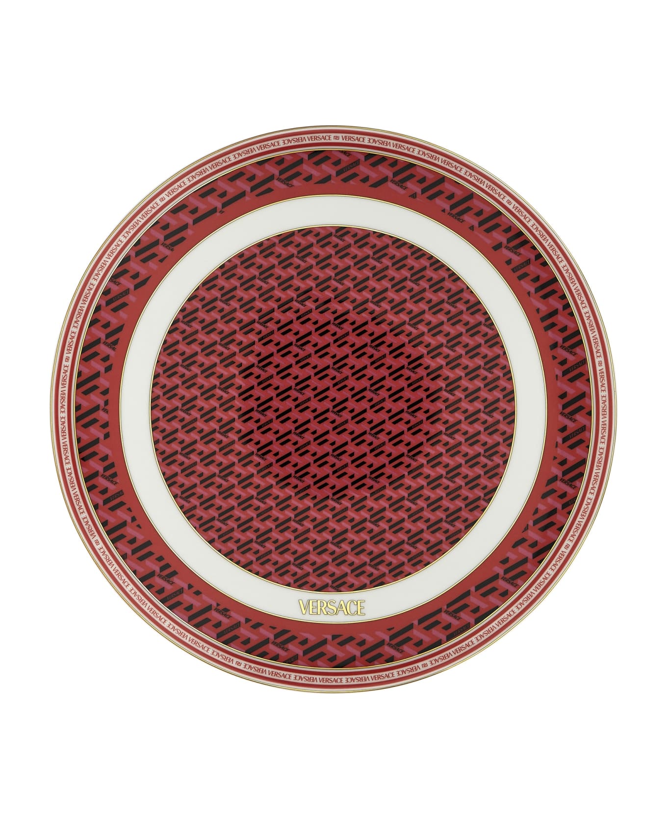 Versace 'la Greca' Placeholder Plate - Red