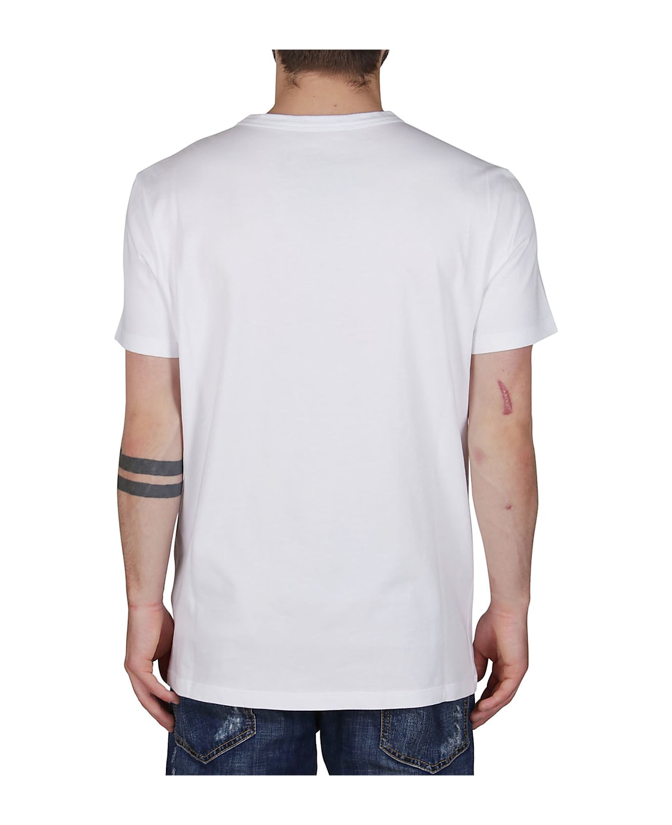 Moncler Flocked Logo Crewneck T-shirt - WHITE