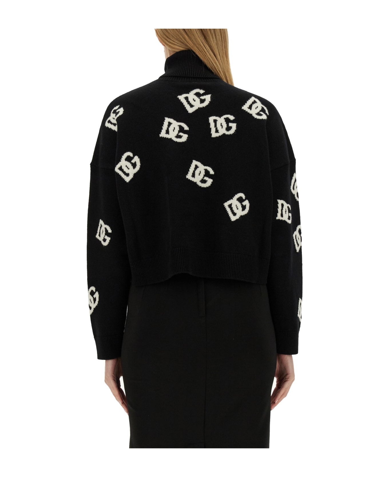 Dolce & Gabbana Jersey With Logo Inlay - NERO