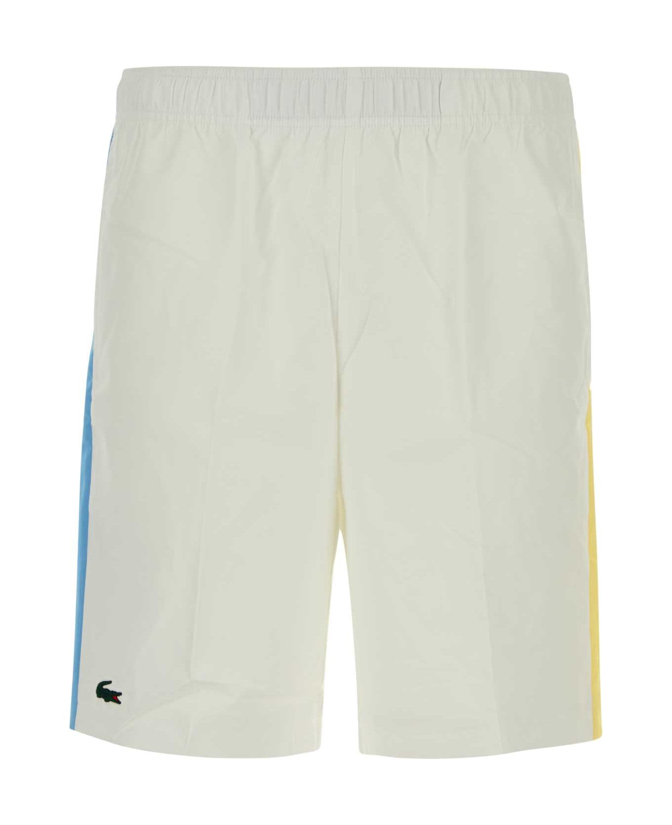 Lacoste White Polyester Bermuda Shorts - ISQ