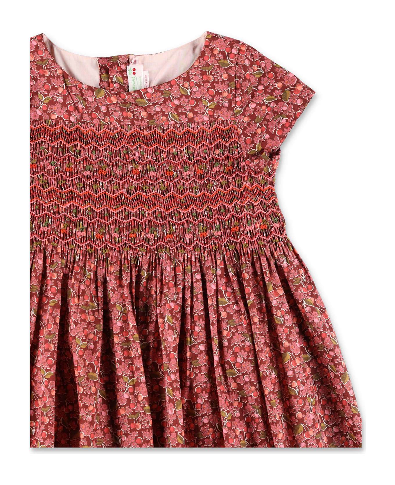 Bonpoint Duchesse Liberty Embroidered Dress For Girl - RED