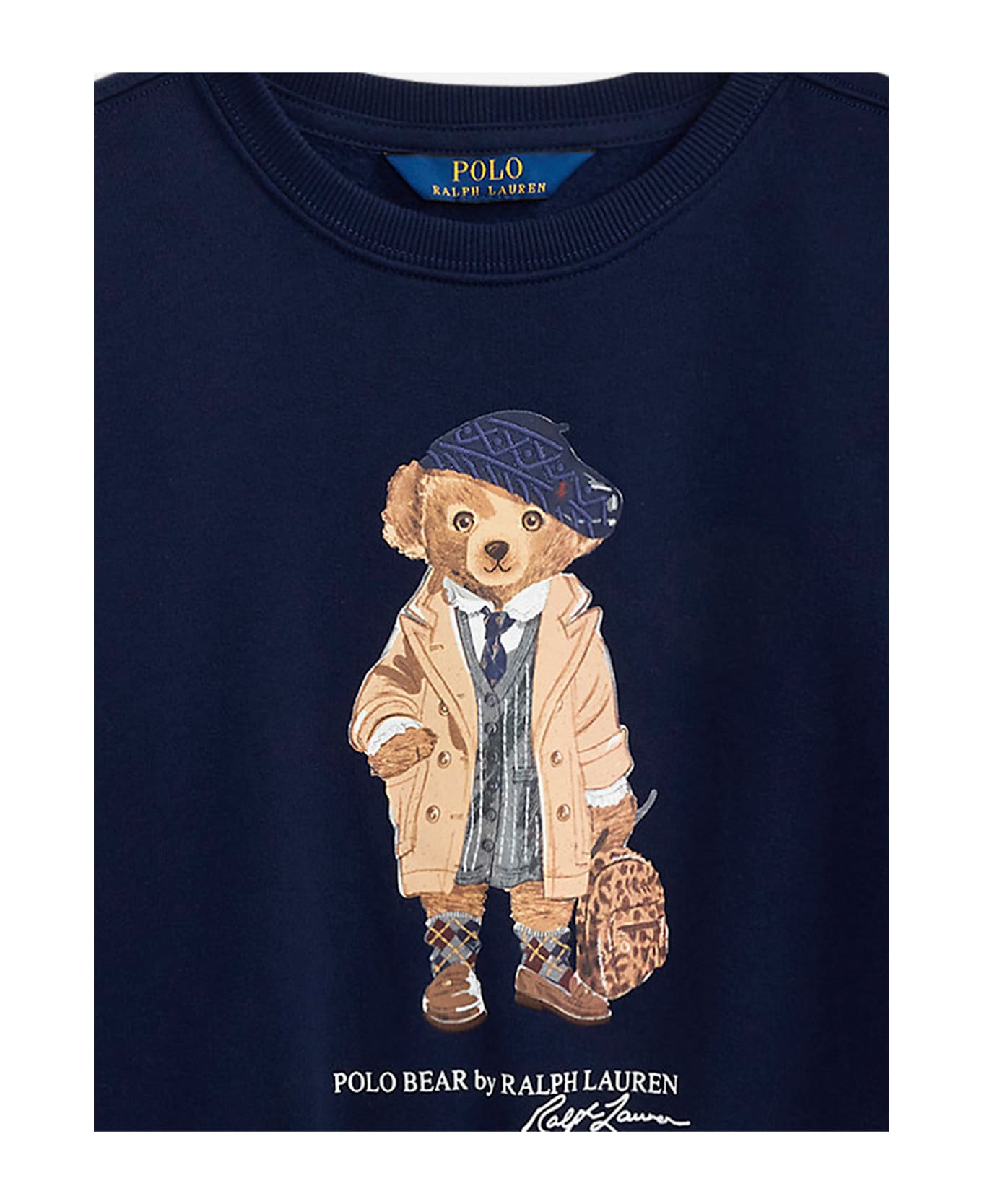 Polo Ralph Lauren Cotton Blend Sweatshirt With Polo Bear Print - Blue